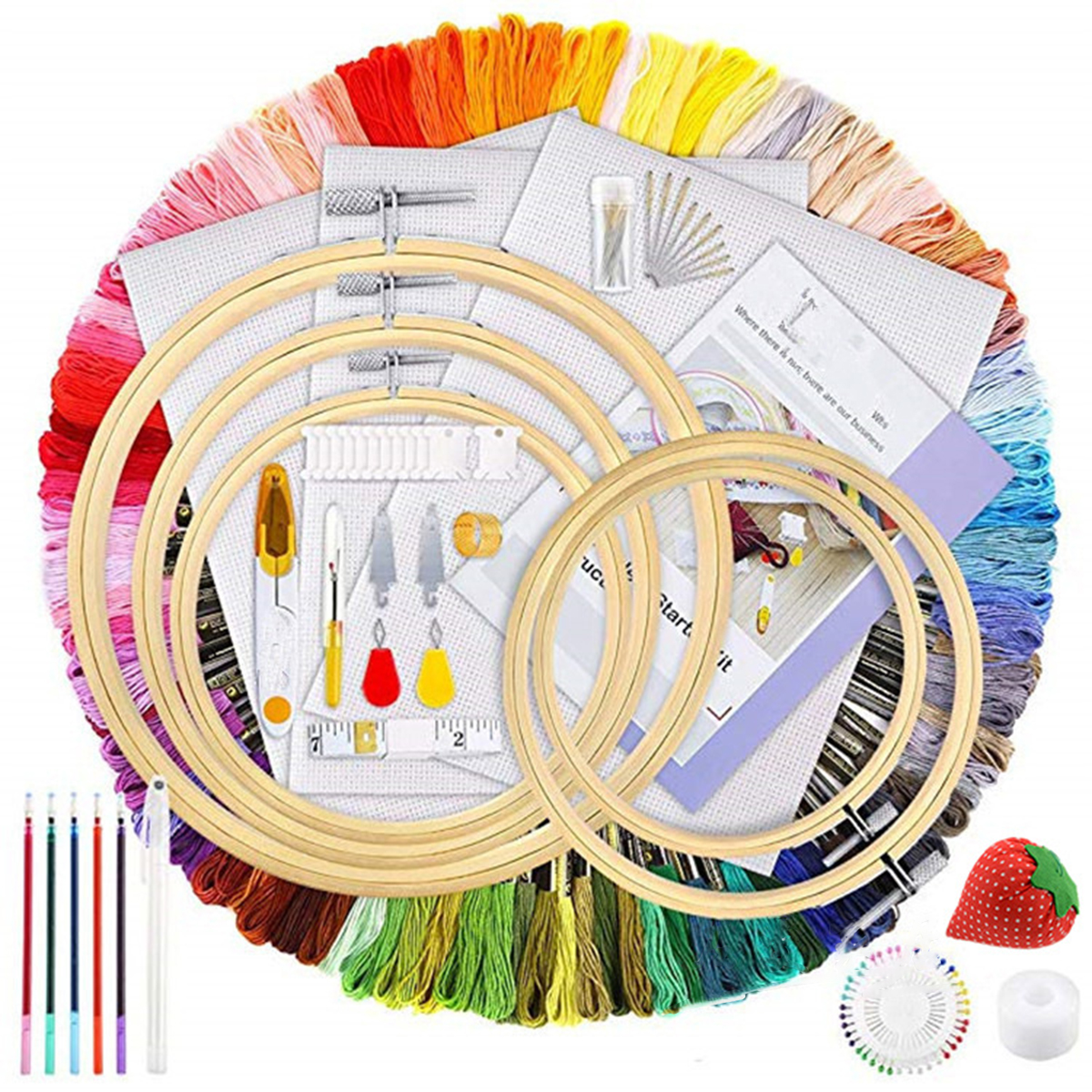 Embroidery Supplies Embroidery Thread Kit Cross Stitch Tools  for Starter.