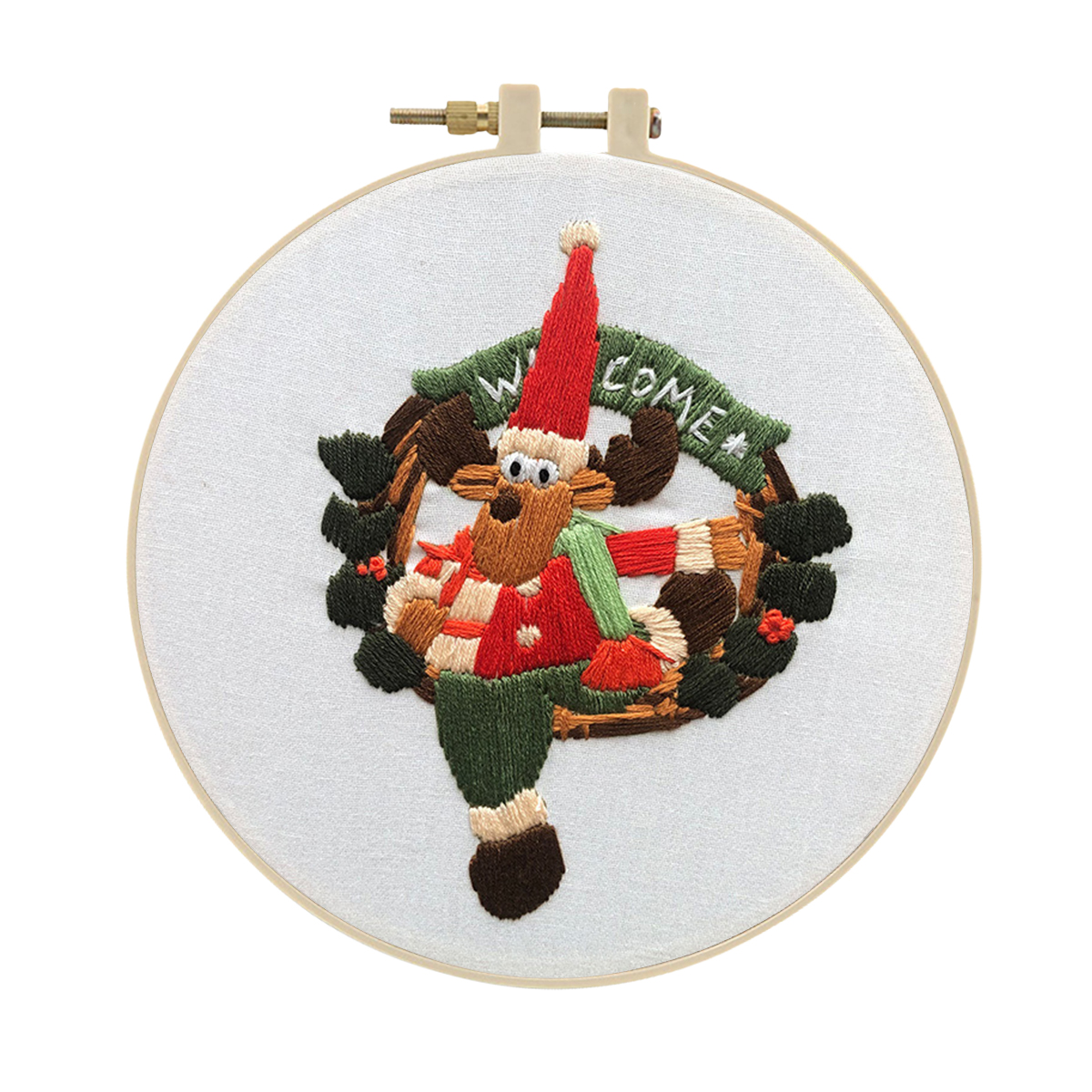 Handmade Christmas Embroidery Kit Cross stitch kit for Adult - Welcome Elk Pattern