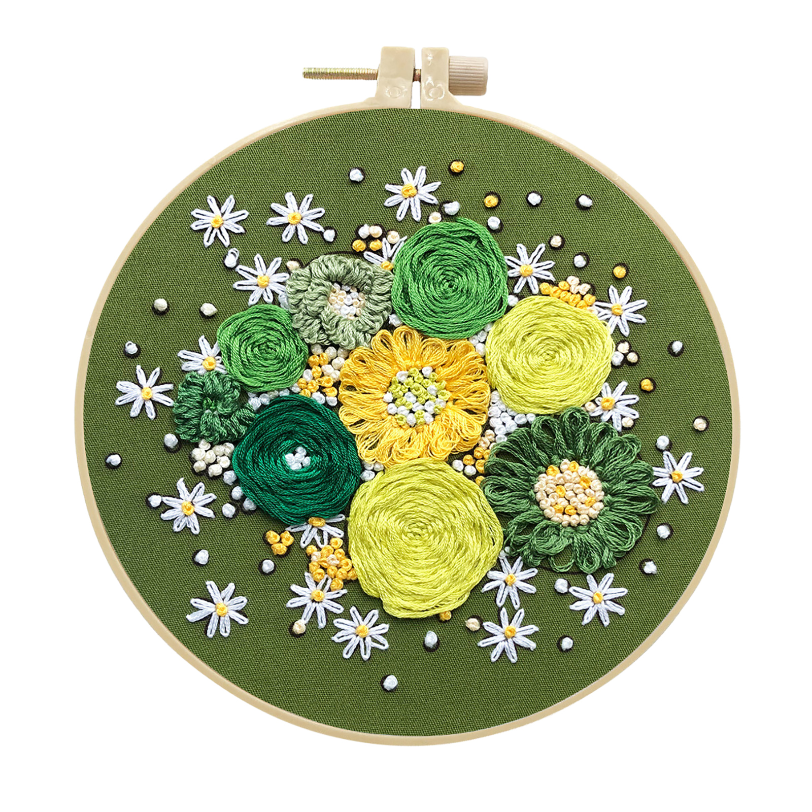Embroidery Kits Cross stitch kits for Adult Beginner - Green Chrysanthemum Pattern