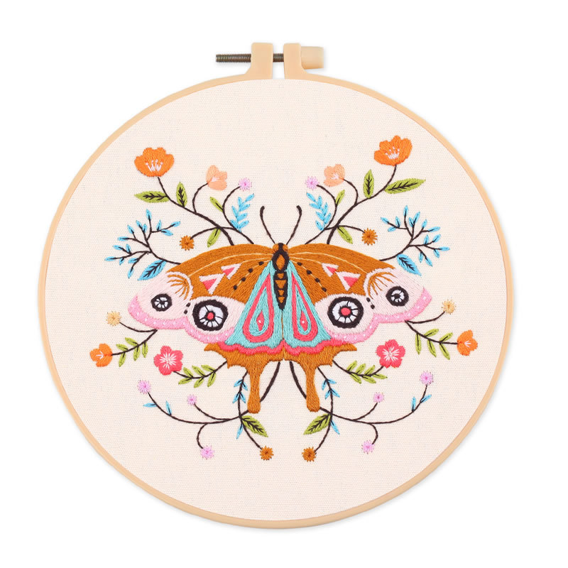 Embroidery Starter Kit Cross stitch kit for Adult Beginner -Butterfly pattern