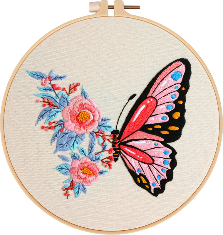 DIY Handmade Embroidery Craft Cross stitch kit Beginner  - Butterfly & Flower Pattern