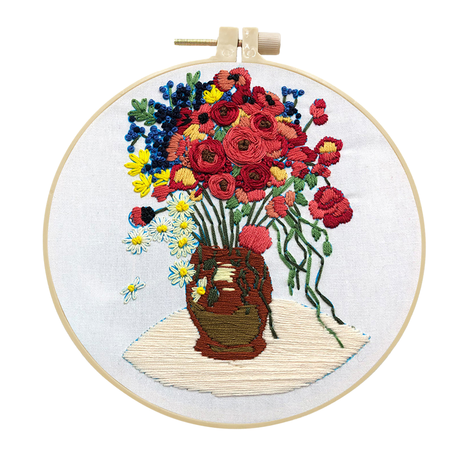 Handmade Embroidery Kit Cross stitch kit for Adult Beginner - Van Gogh Daisy Pattern