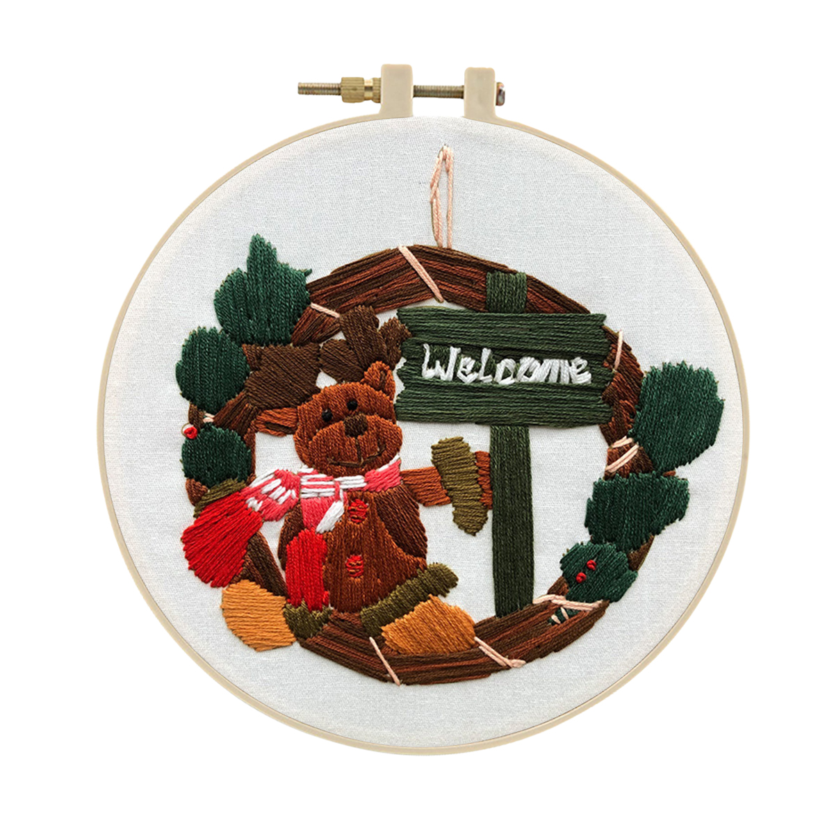 Handmade Christmas Embroidery Kit Cross stitch kit for Adult - Bears Welcome Pattern