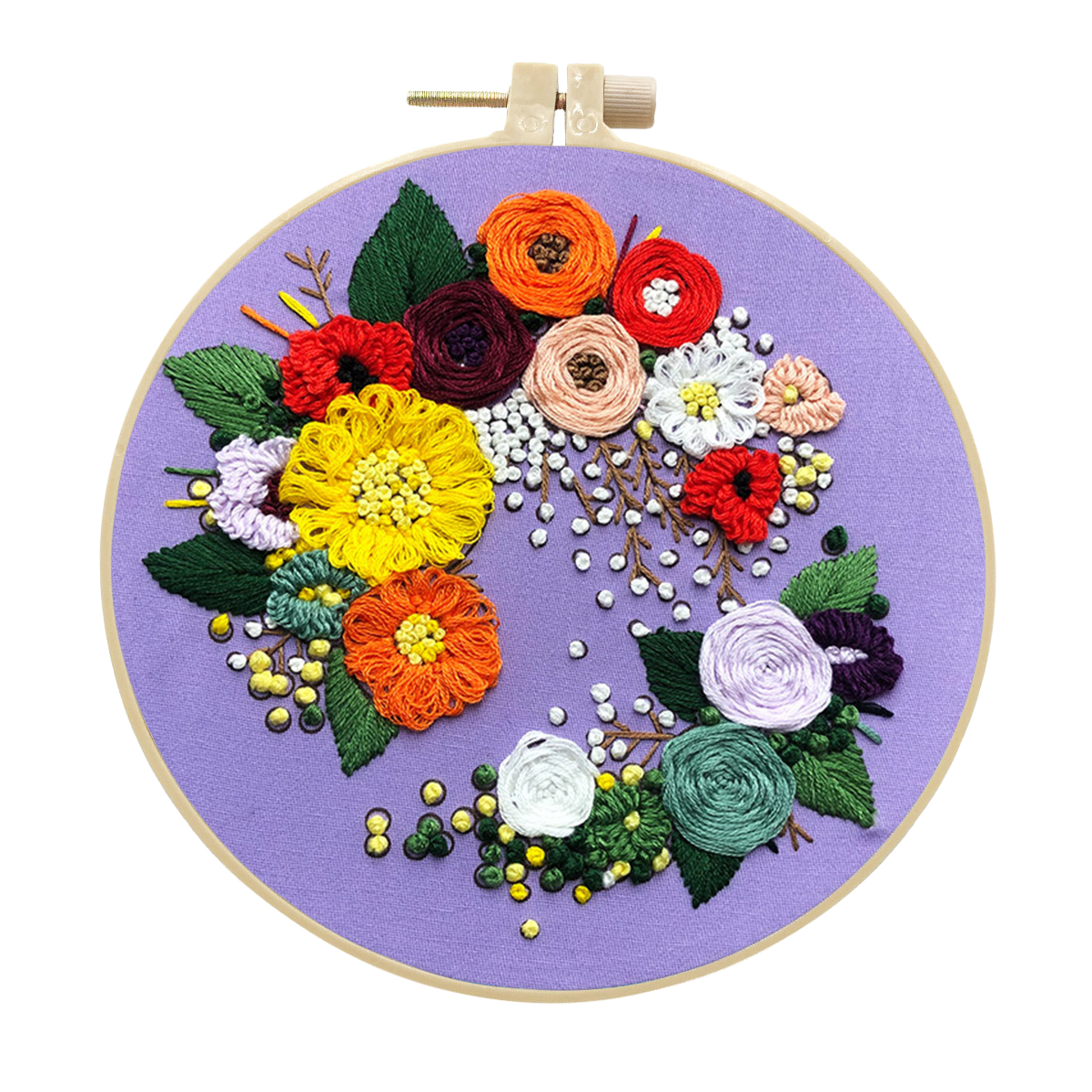 DIY Handmade Embroidery Kit Craft Cross Stitch Kits Beginner - Romantic Wreath Pattern