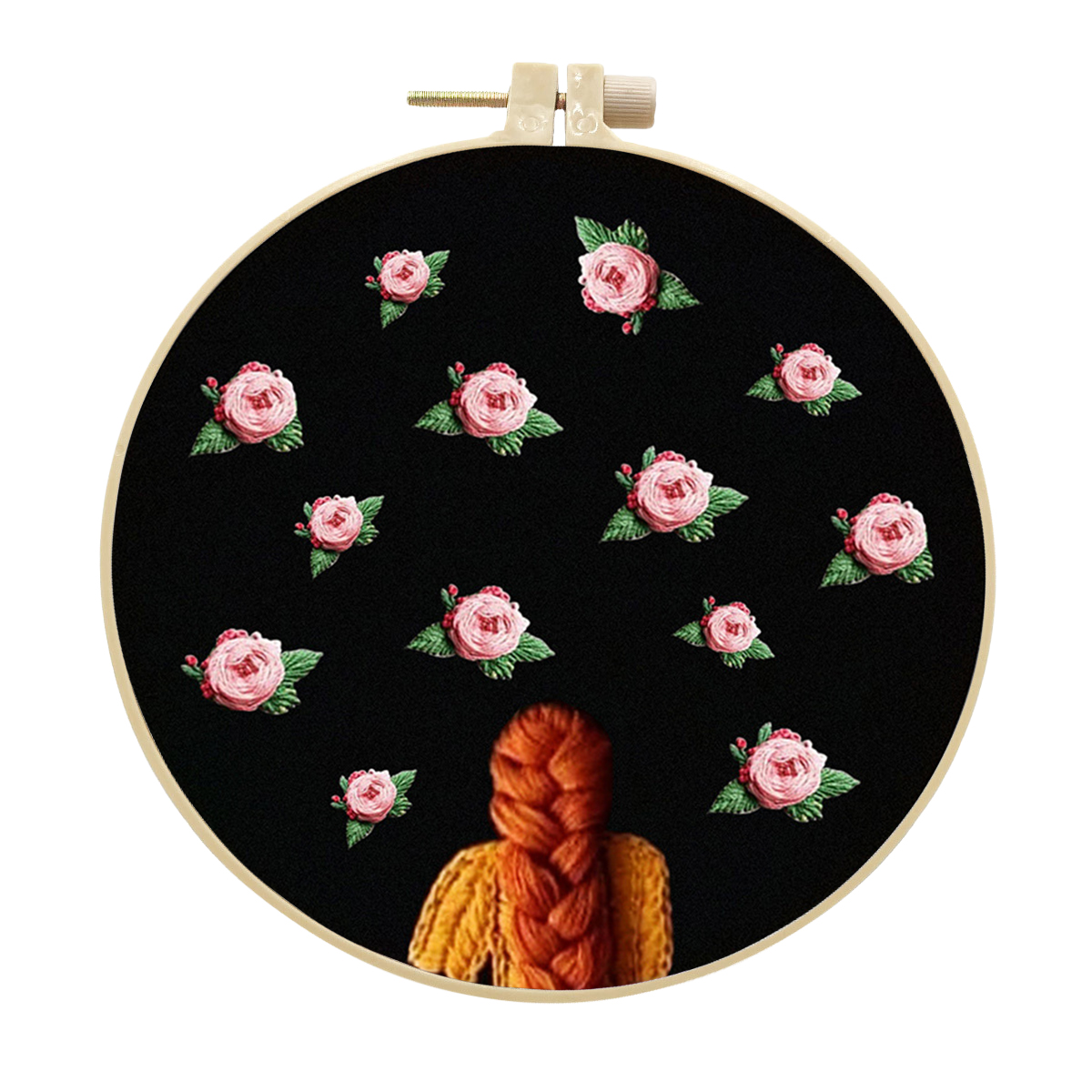 Handmade Embroidery Kit Cross stitch kit for Adult Beginner - Girl and Peach Blossom Pattern