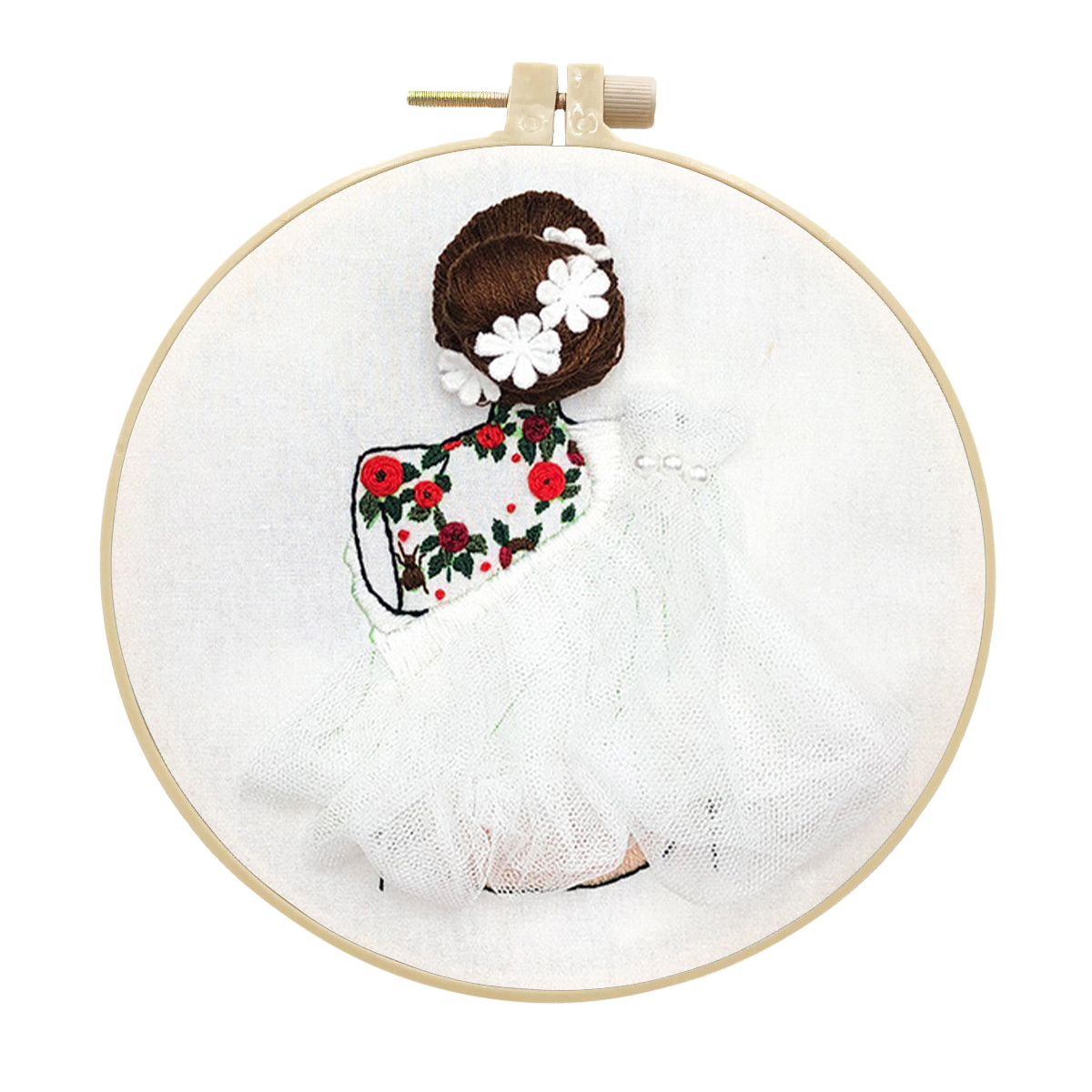 Handmade Embroidery Kit Cross stitch kit for Adult Beginner - Wedding Girl Pattern