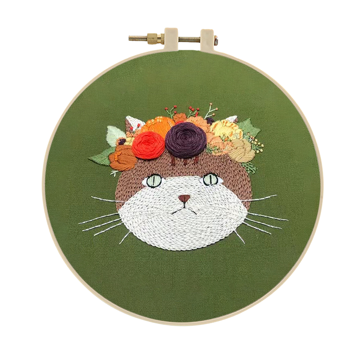 Embroidery starter kit for Adult Beginner - Cute Cat Pattern