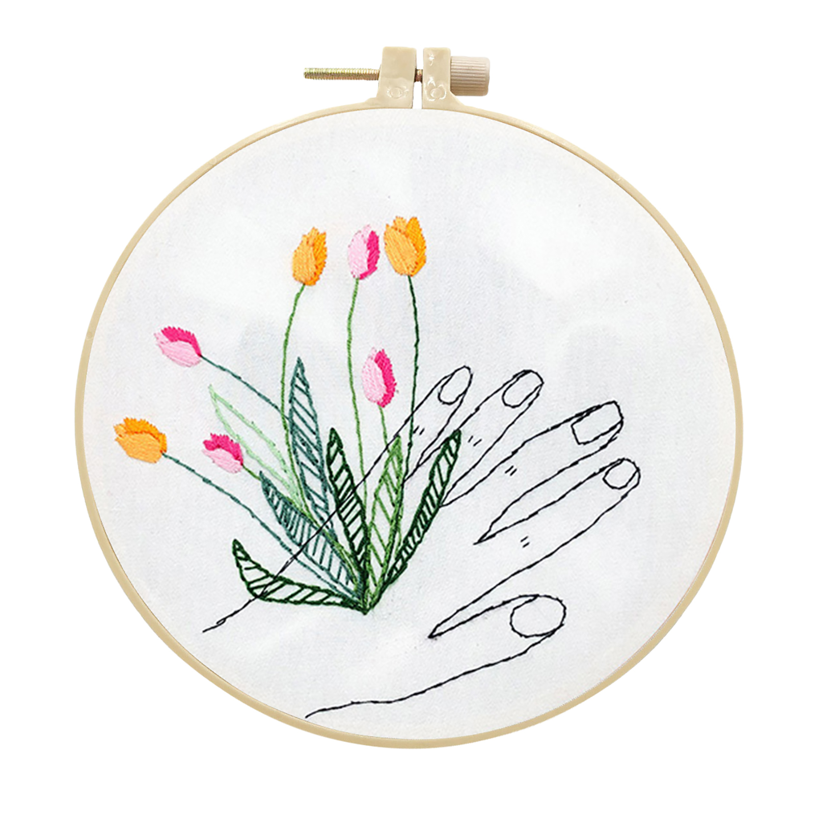 Handmade Embroidery Kit Cross stitch kit for Adult Beginner - Handful of Tulip Pattern