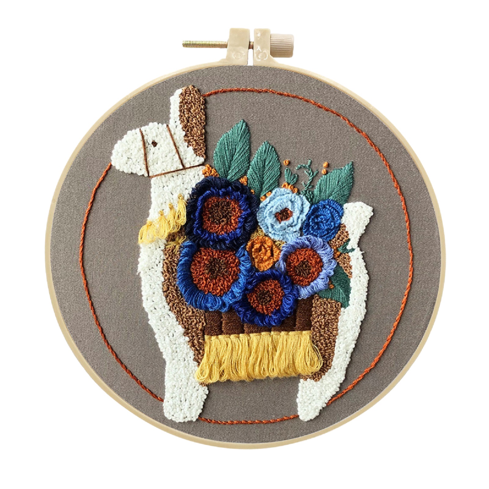 Embroidery starter kit for Adult Beginner - Cute Alpaca Pattern