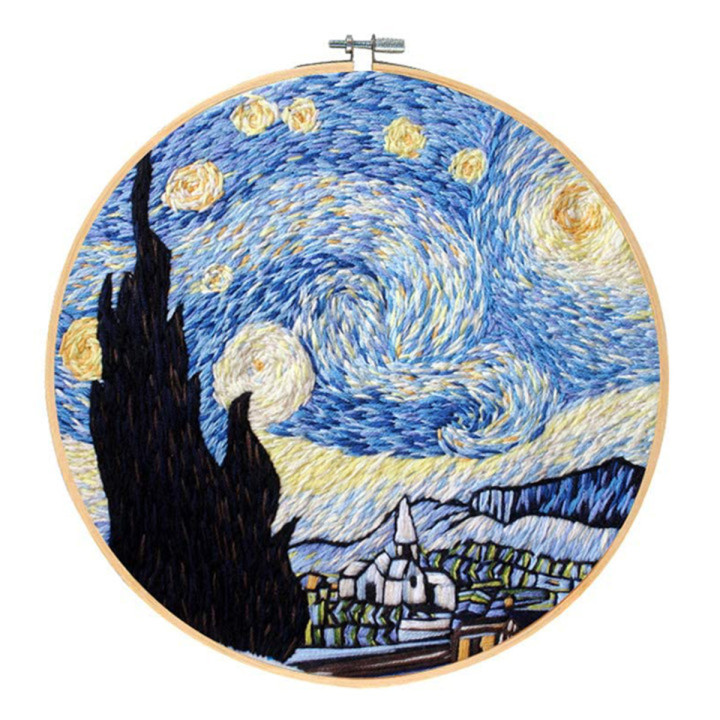 Embroidery Kit DIY Beginner Cross Stitch kits for Adults - Van Gogh Starry Sky