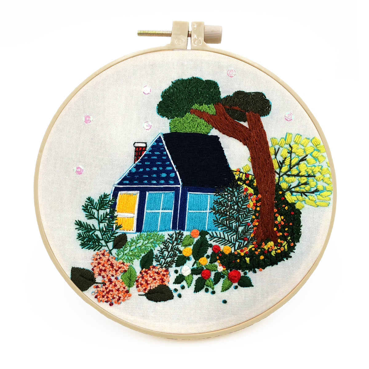 DIY Handmade Embroidery Cross stitch kit - Country Cottage Pattern