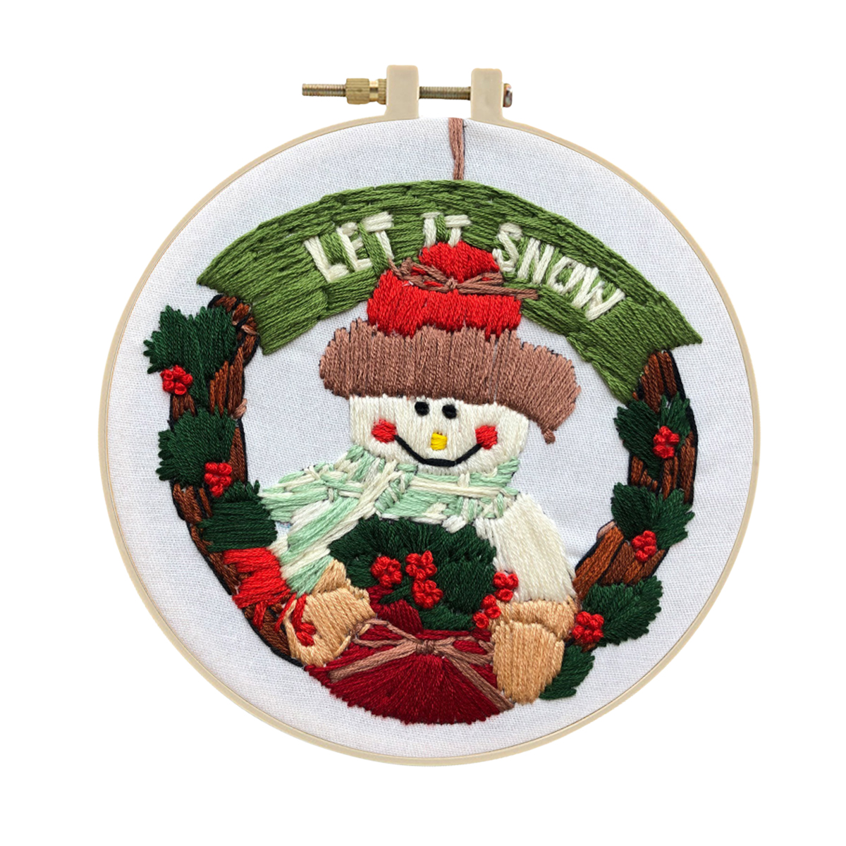 DIY Handmade Christmas Embroidery Kit Craft Cross Stitch Kits Beginner - Cute Snowman Pattern