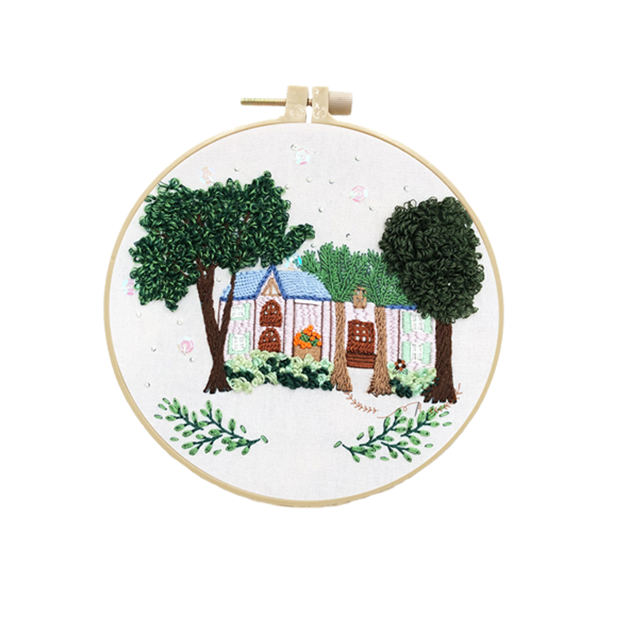 DIY Handmade Embroidery Cross stitch kit - Rural Cottage Pattern