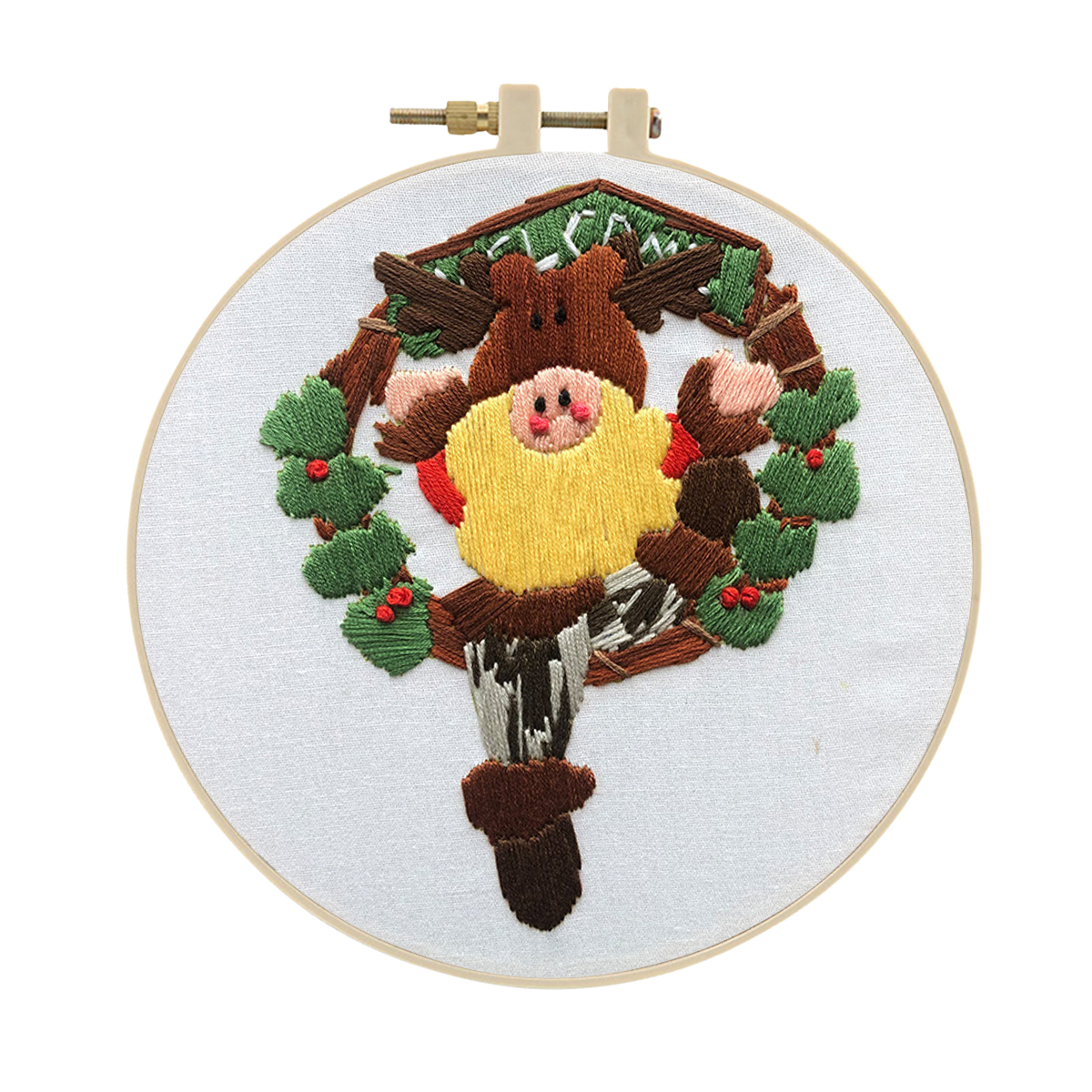 Handmade Christmas Embroidery Kit Cross stitch kit for Adult - Cute Santa Pattern
