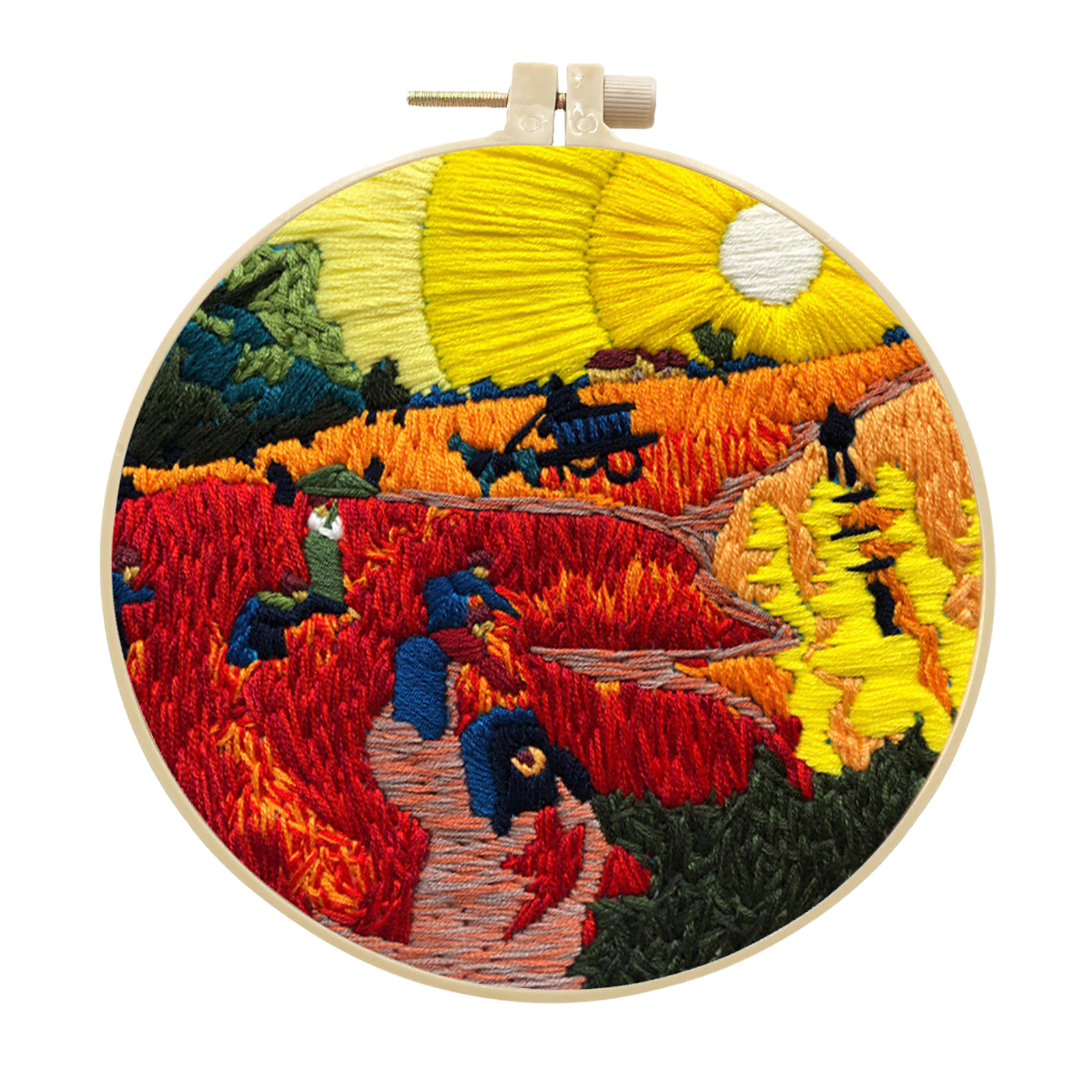 Handmade Embroidery Kit Cross stitch kit for Adult Beginner - Van Gogh The Red Vineyard Pattern