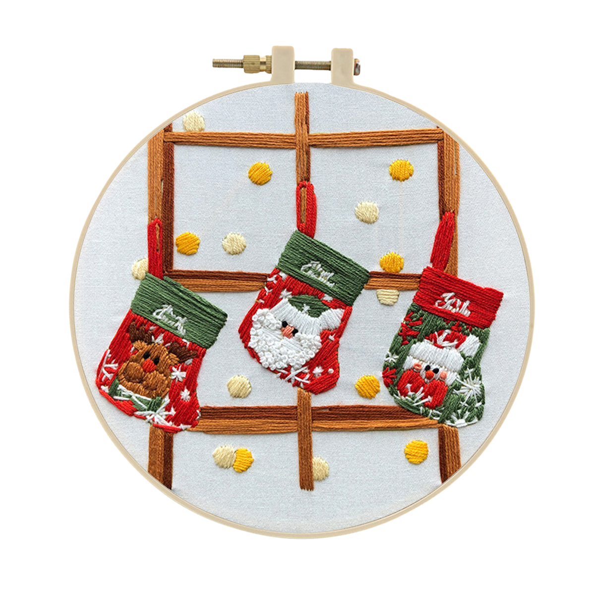 Handmade Christmas Embroidery Kit Cross stitch kit for Adult - Three Cute Socks Pattern
