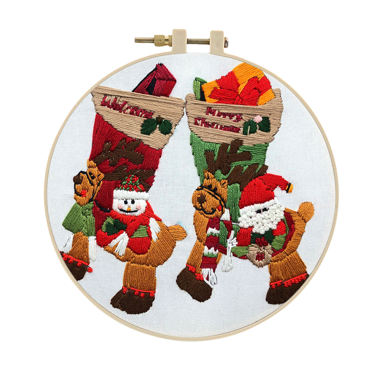 Christmas Embroidery Kits Cross stitch kits for Adult Beginner - Two Cute Socks pattern