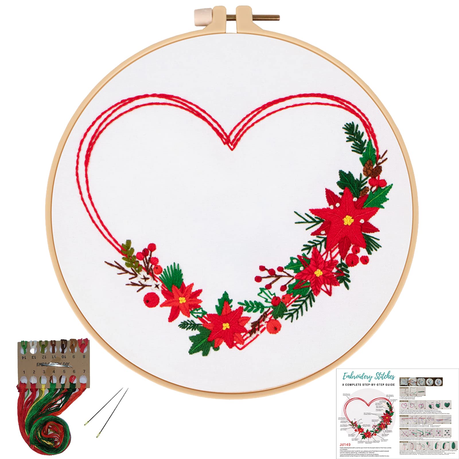 DIY Handmade Embroidery Cross stitch kit - Valentine's Day Heart Patte