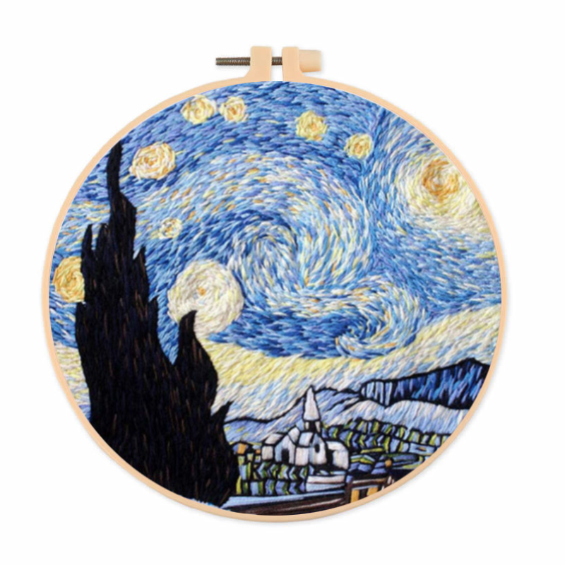 Embroidery Kit DIY Beginner Cross Stitch kits for Adults - Van Gogh Starry Sky