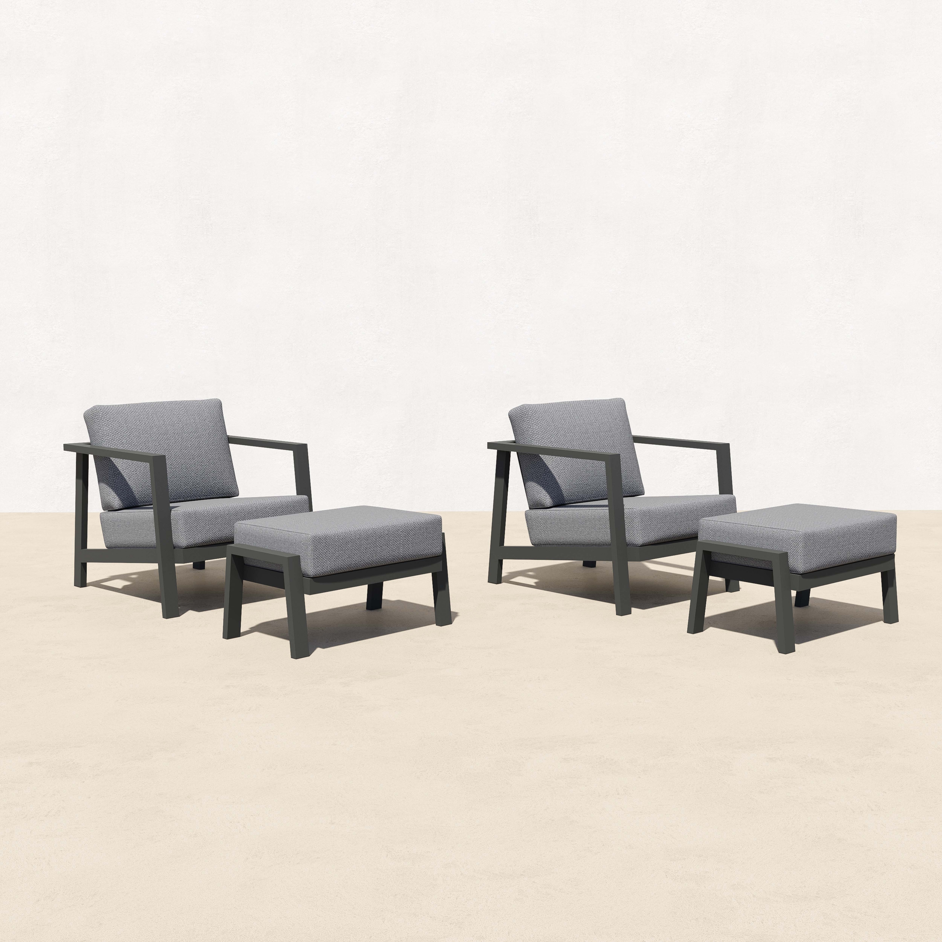 KATE Aluminum Outdoor Club Chairs Conversation Set-Baeryon Furniture
