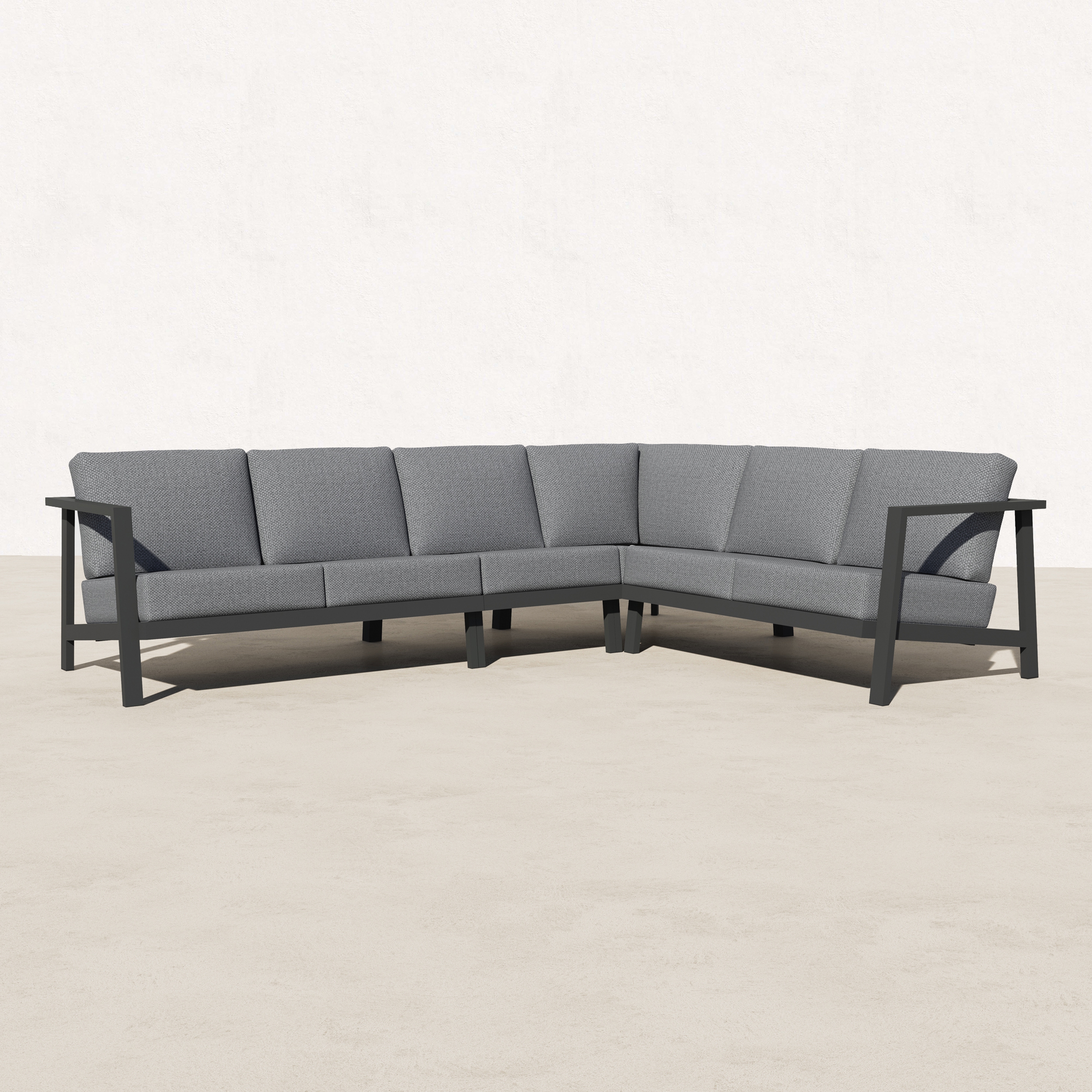 KATE Aluminum Outdoor L Sectional - 6 Seat-Baeryon Furniture