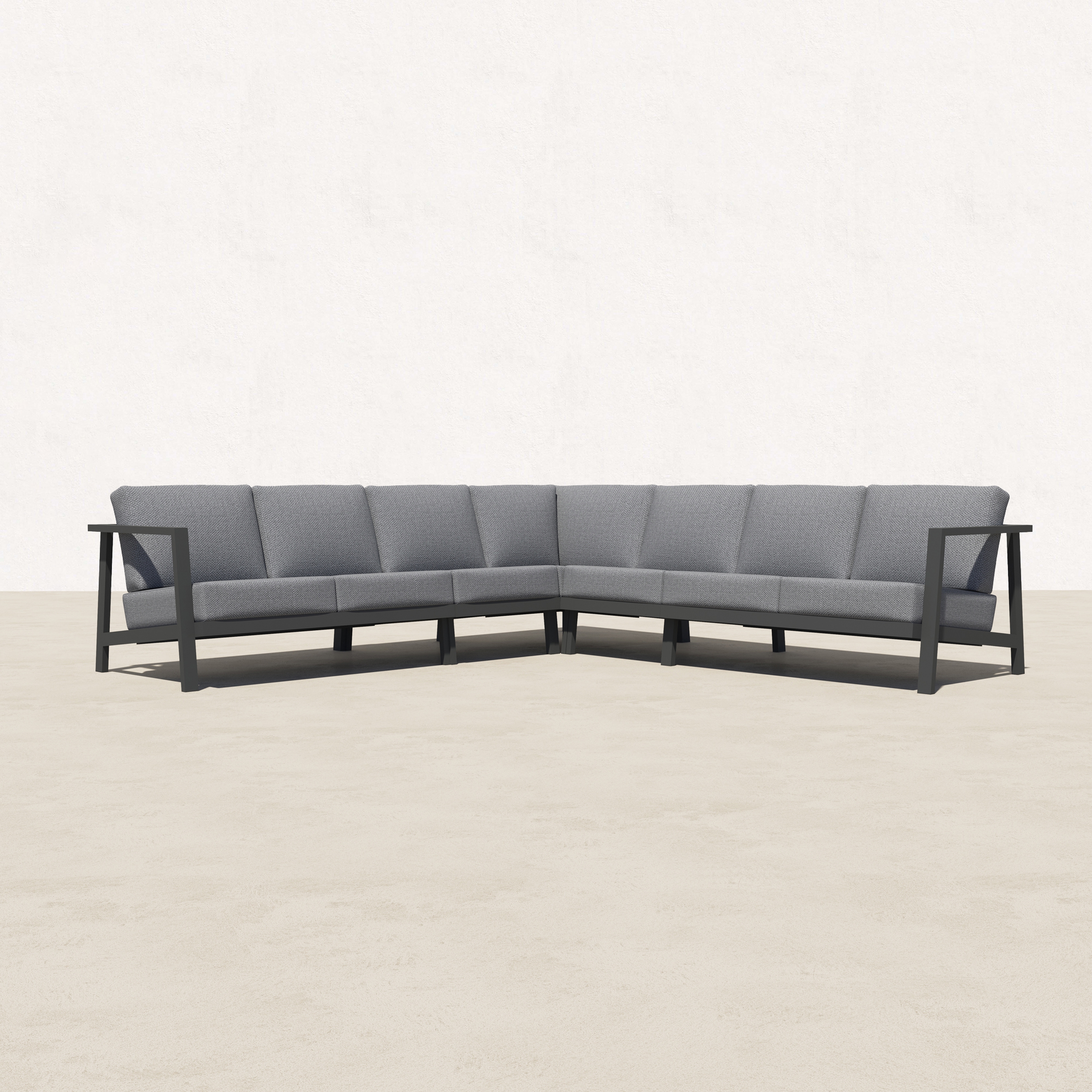 KATE Aluminum Outdoor Corner Sectional - 7 Seat-Baeryon Furniture