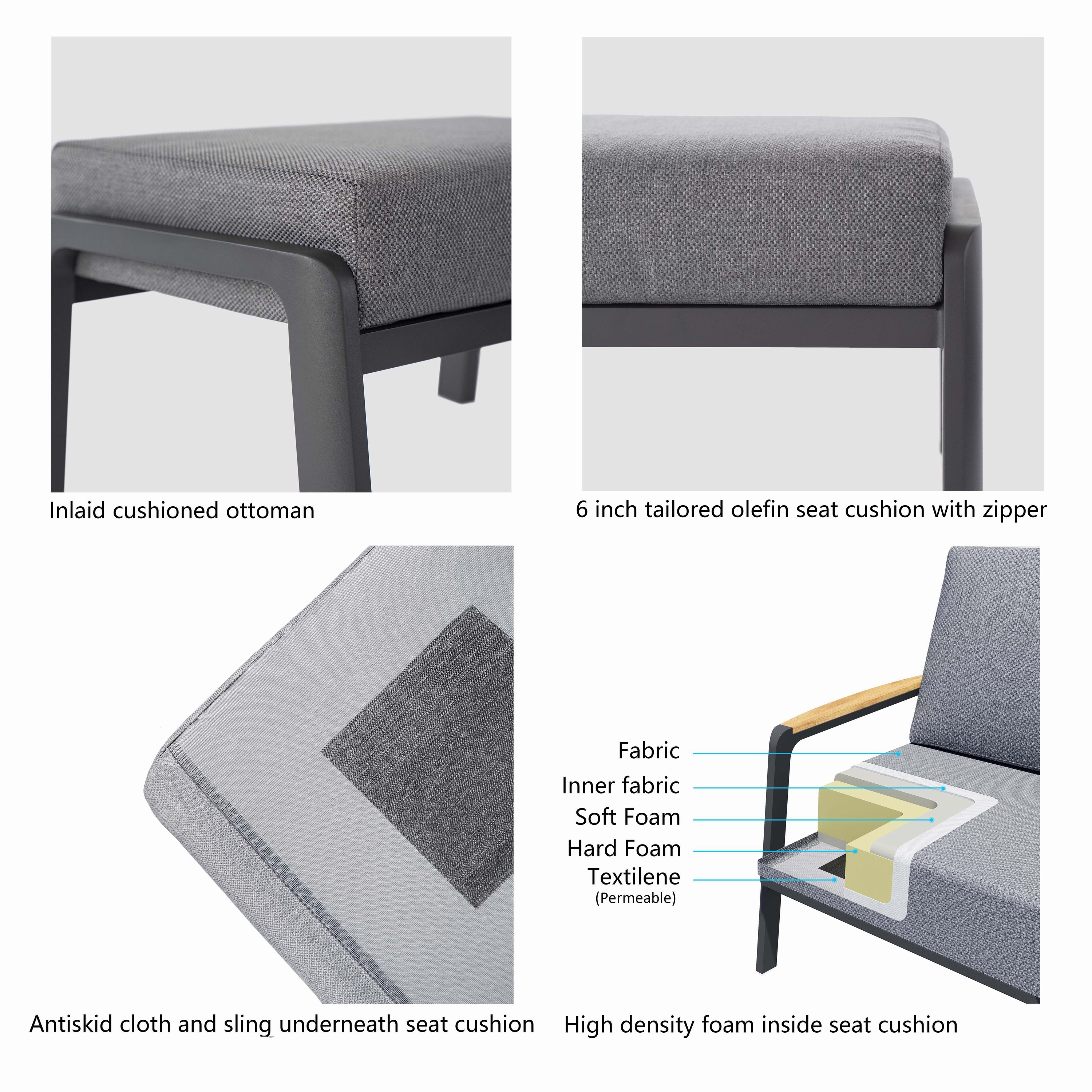 Orion Aluminum Outdoor Ottoman-Baeryon Furniture