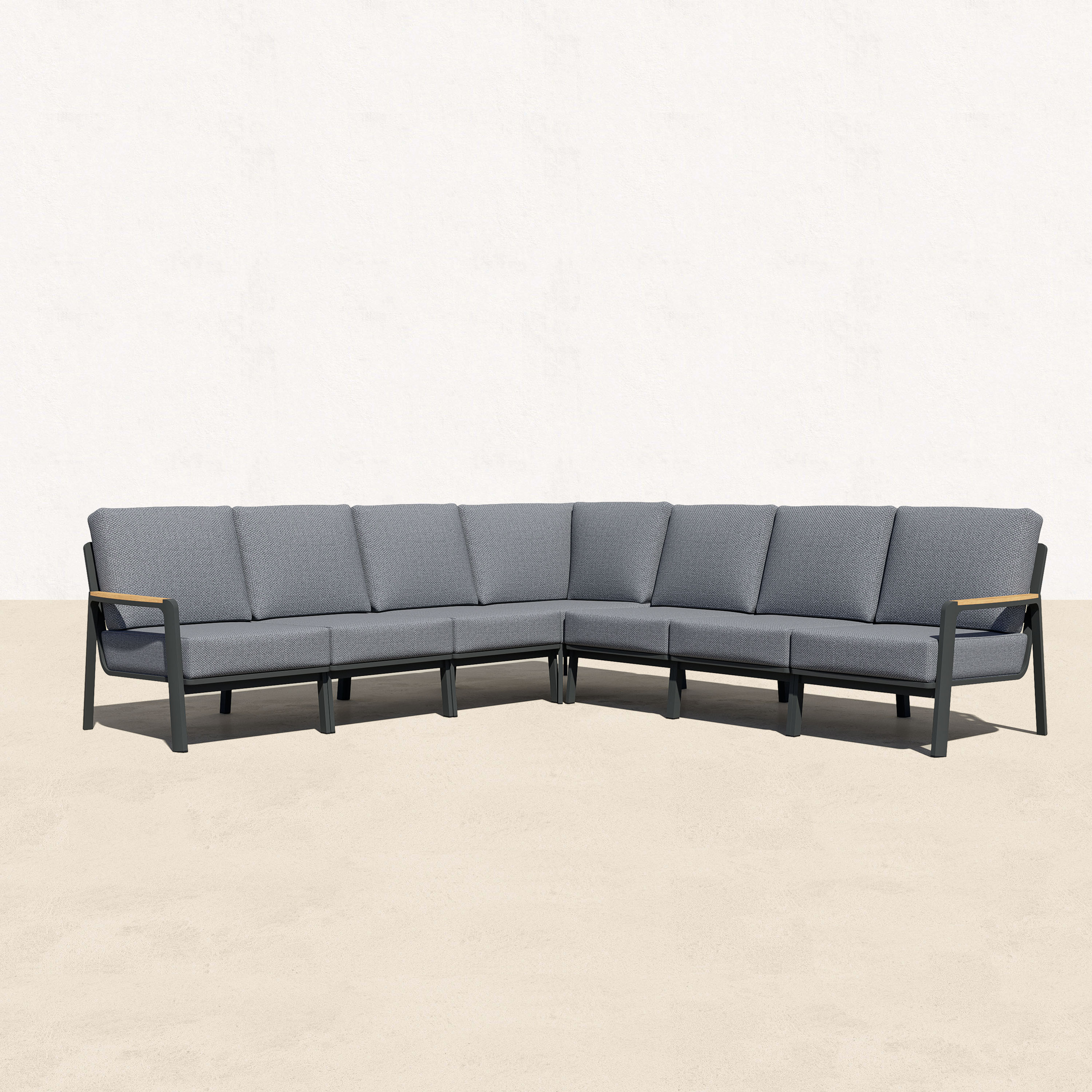 Orion Teak Outdoor L Sectional - 7 Seat