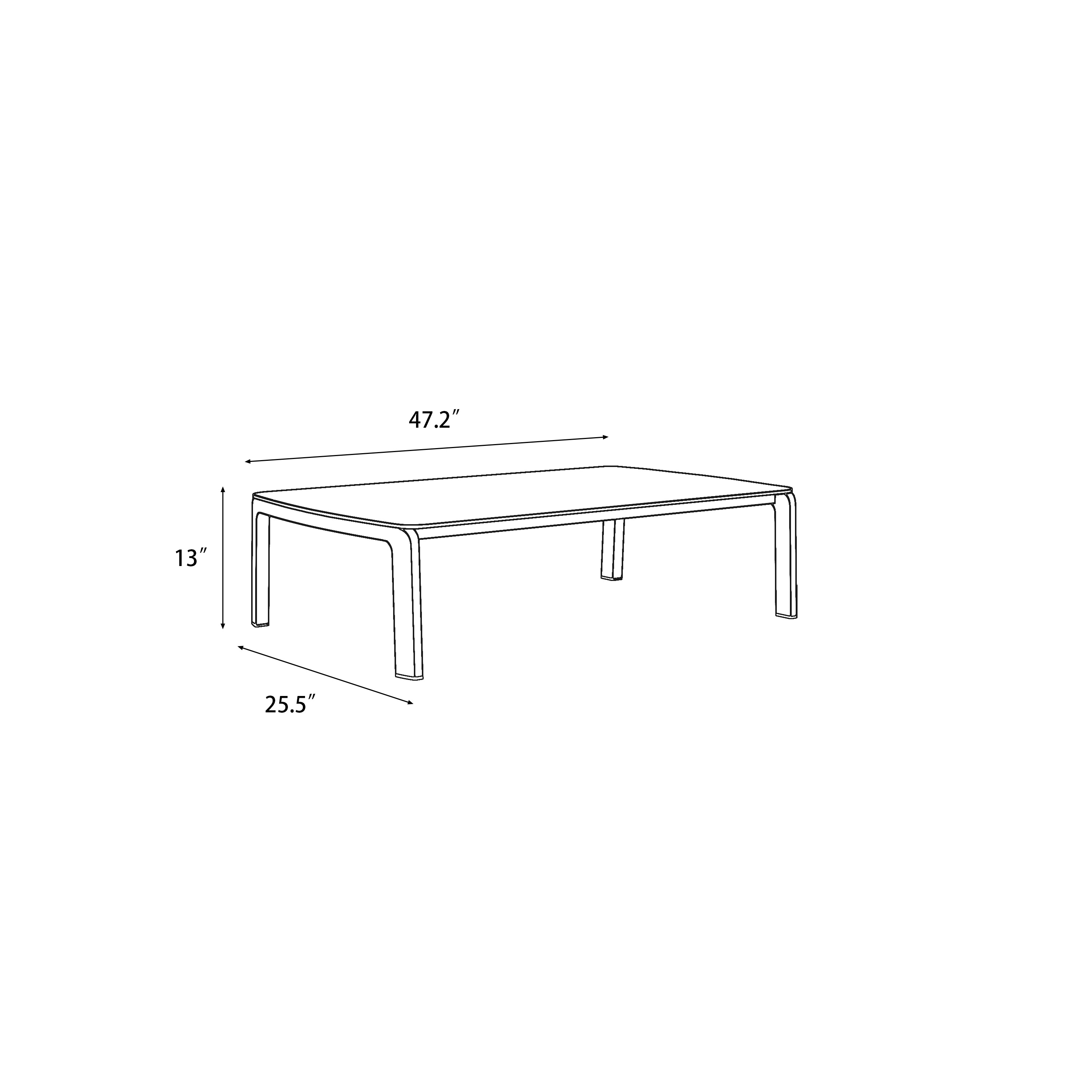 Orion Aluminum Outdoor Coffee Table-Baeryon Furniture