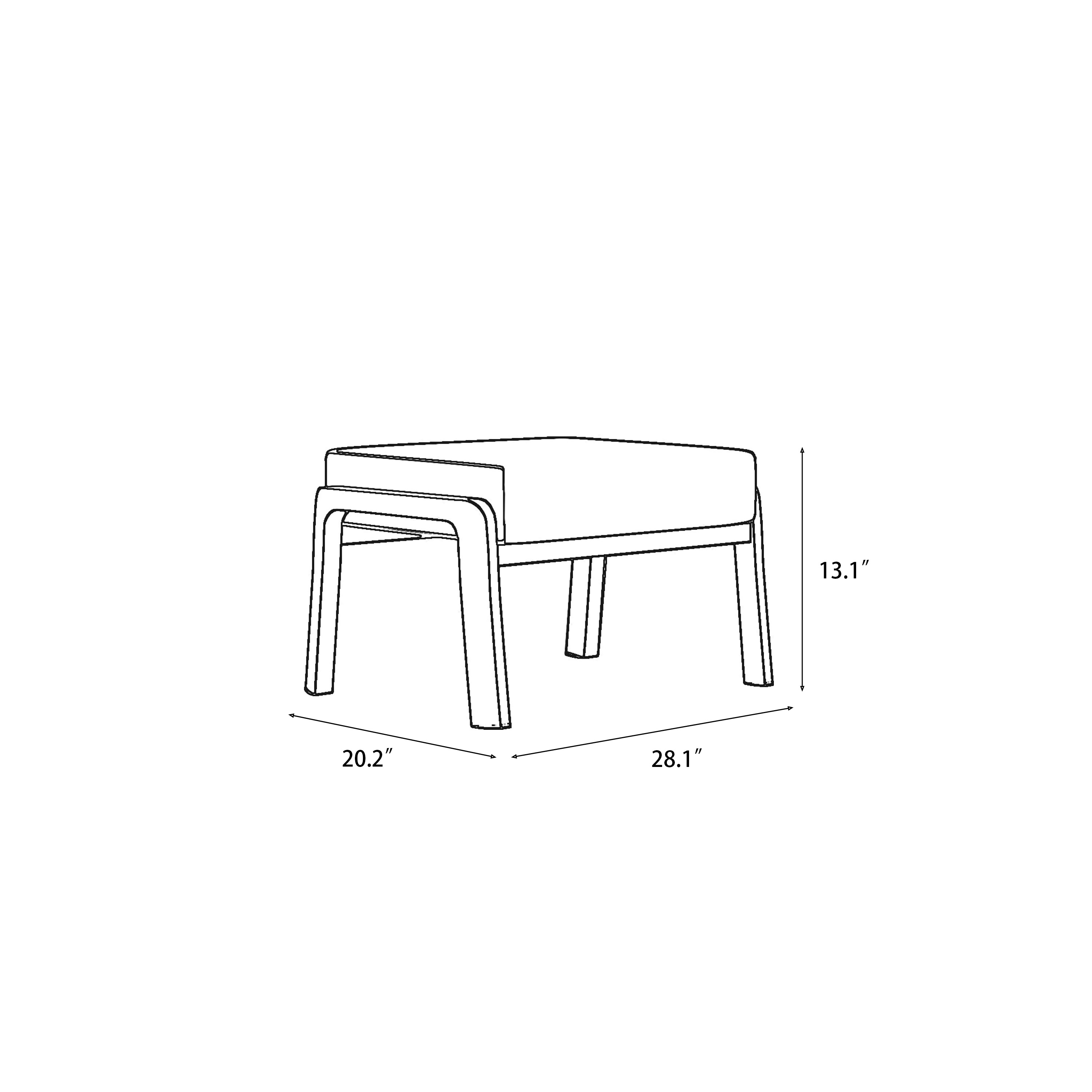 Orion Aluminum Outdoor Ottoman-Baeryon Furniture