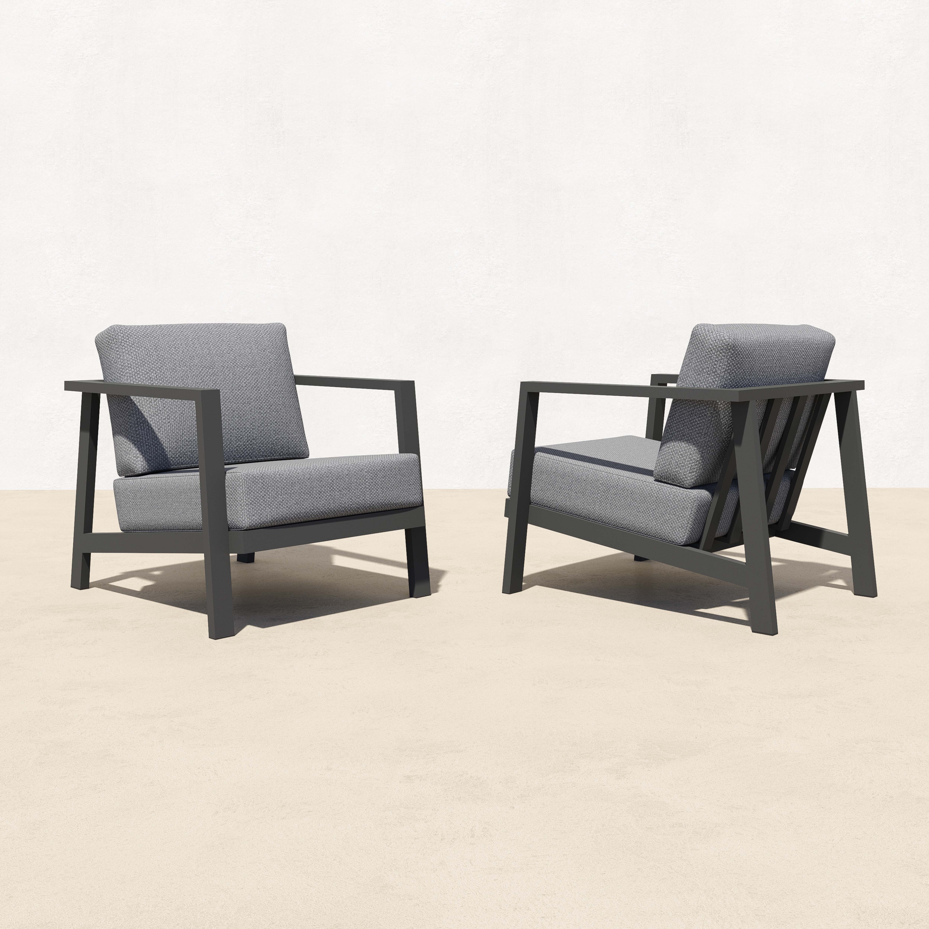 KATE Aluminum Outdoor Armchair Conversation Set-Baeryon Furniture
