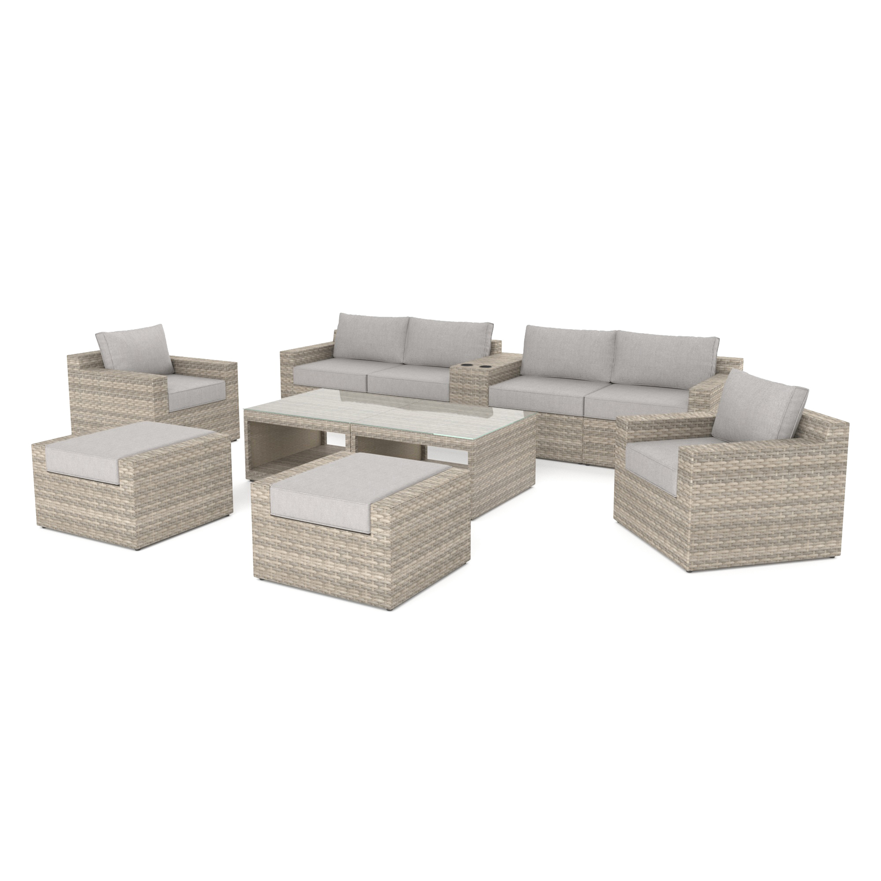 VENTURA 11 Piece Wicker Outdoor Sofa-Baeryon Furniture