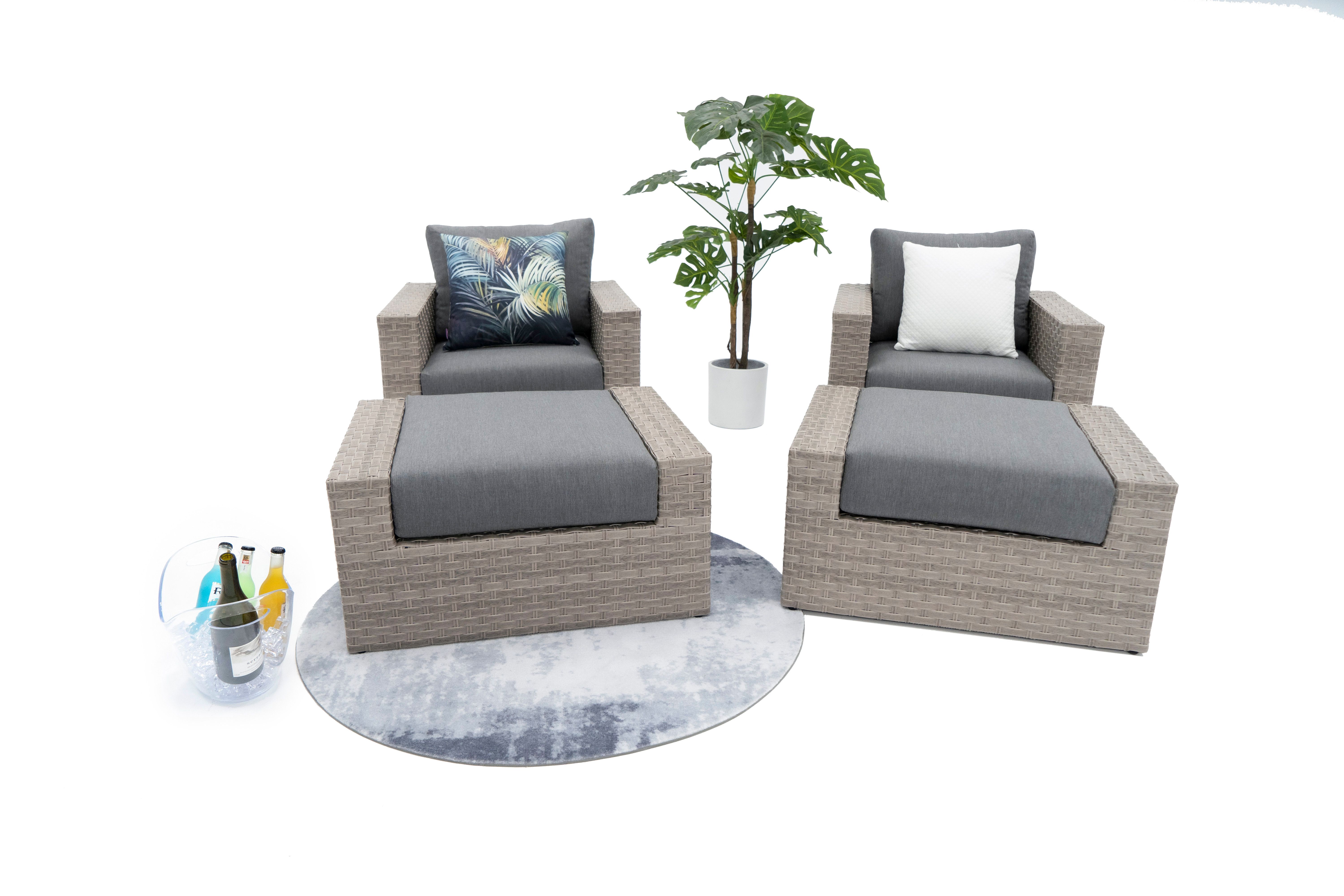 AVALON 4 Piece Rattan Balcony Set-Baeryon Furniture