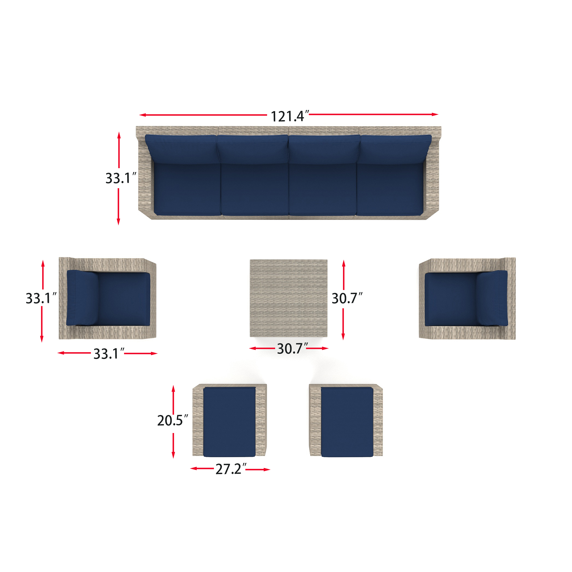 VENTURA 9 Piece Outdoor Sofa Rattan-Baeryon Furniture