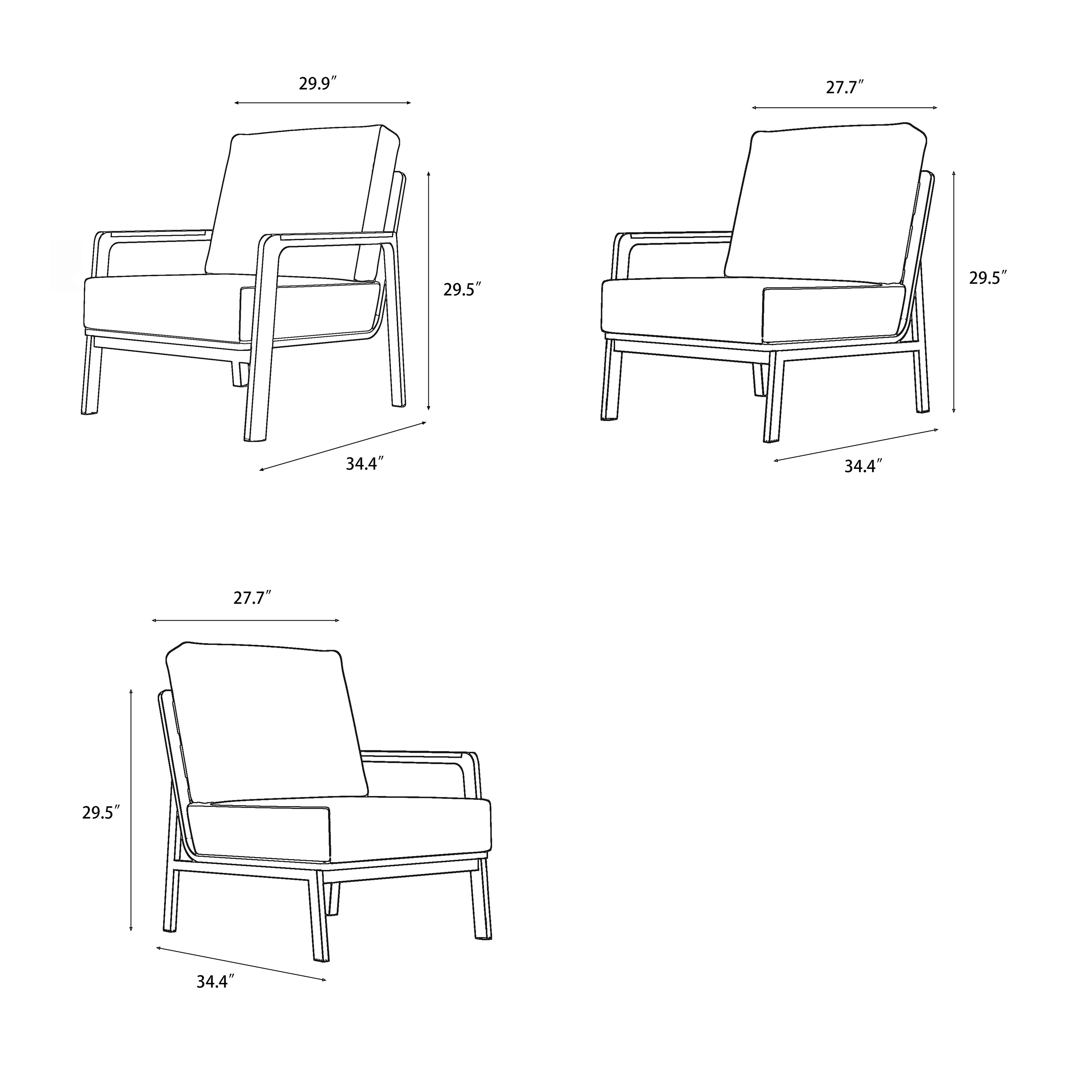 Orion Teak Outdoor Loveseat with Armchairs - 4 Seat-Baeryon Furniture