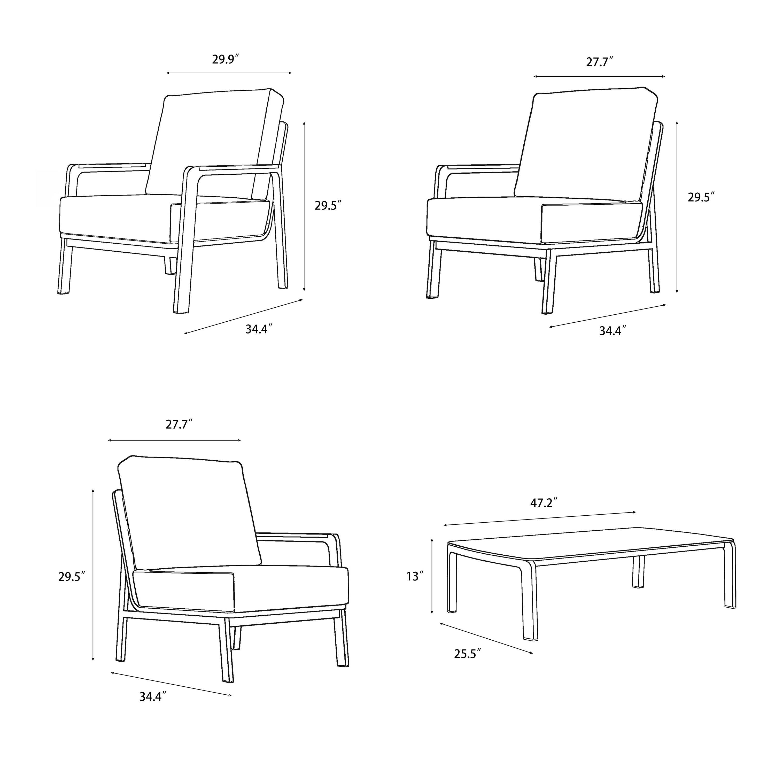 Orion Teak Outdoor Loveseat with Coffee Table - 4 Seat-Baeryon Furniture