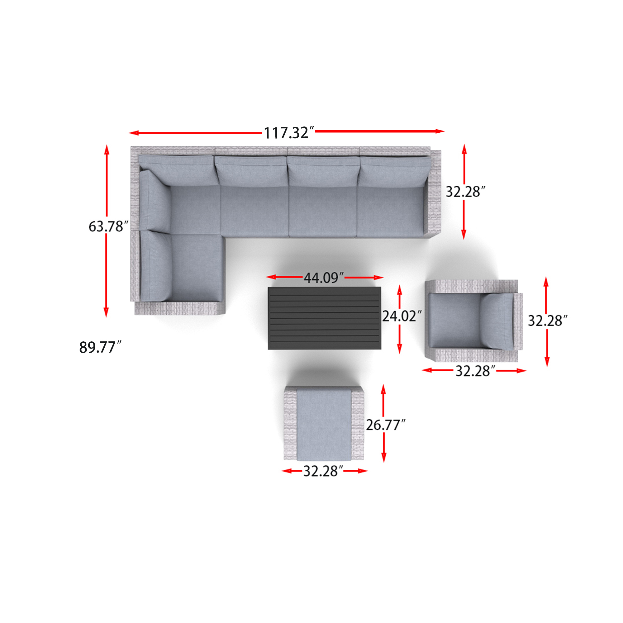 AVALON 8 Piece Rattan Sectional-Baeryon Furniture