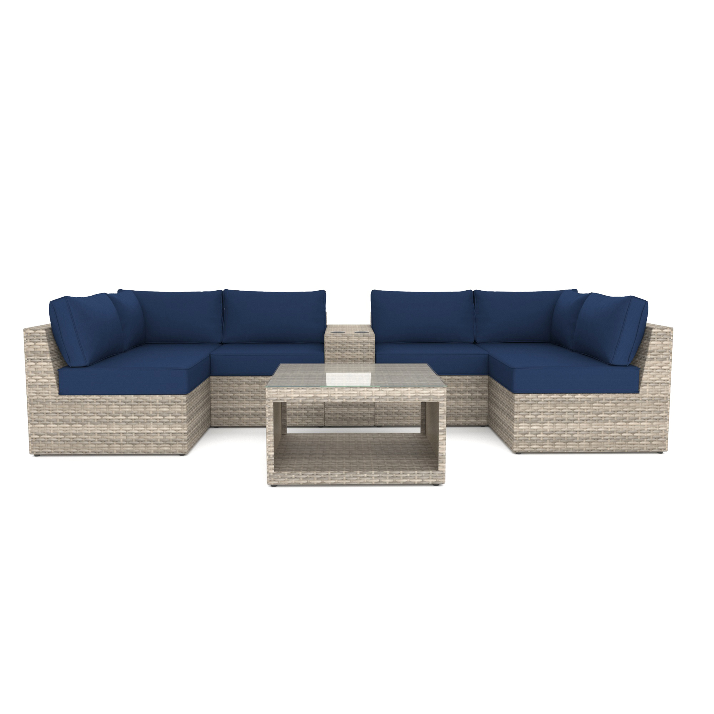 VENTURA 8 Piece U Shape Outdoor Sectional Sofa-Baeryon Furniture