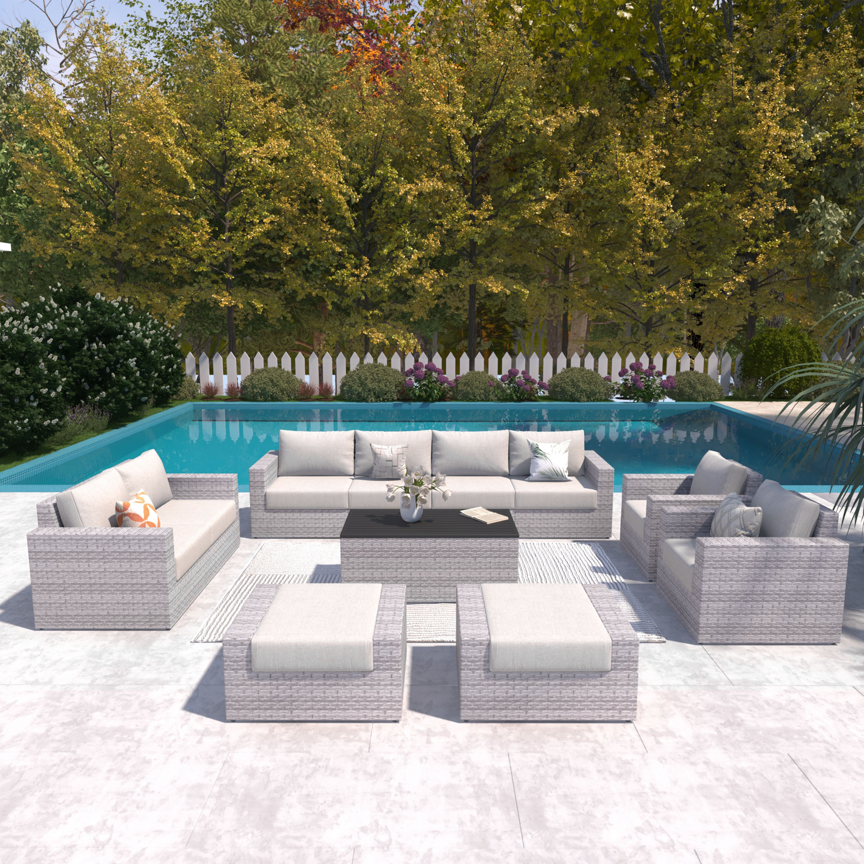 AVALON 11 Piece Wicker Outdoor Couch-Baeryon Furniture