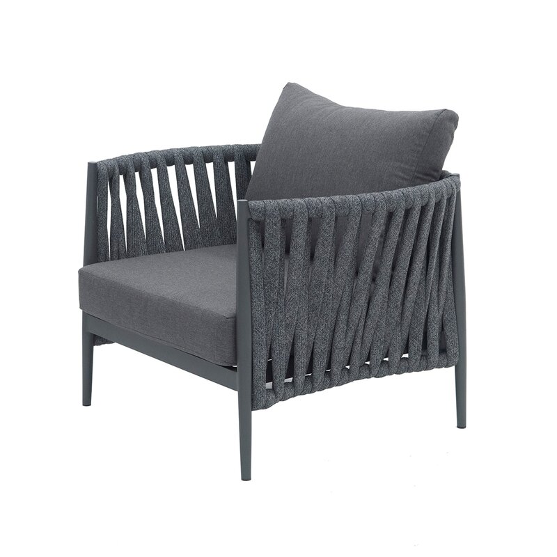 RED Aluminum Rope Woven Club Chair -Baeryon Furniture