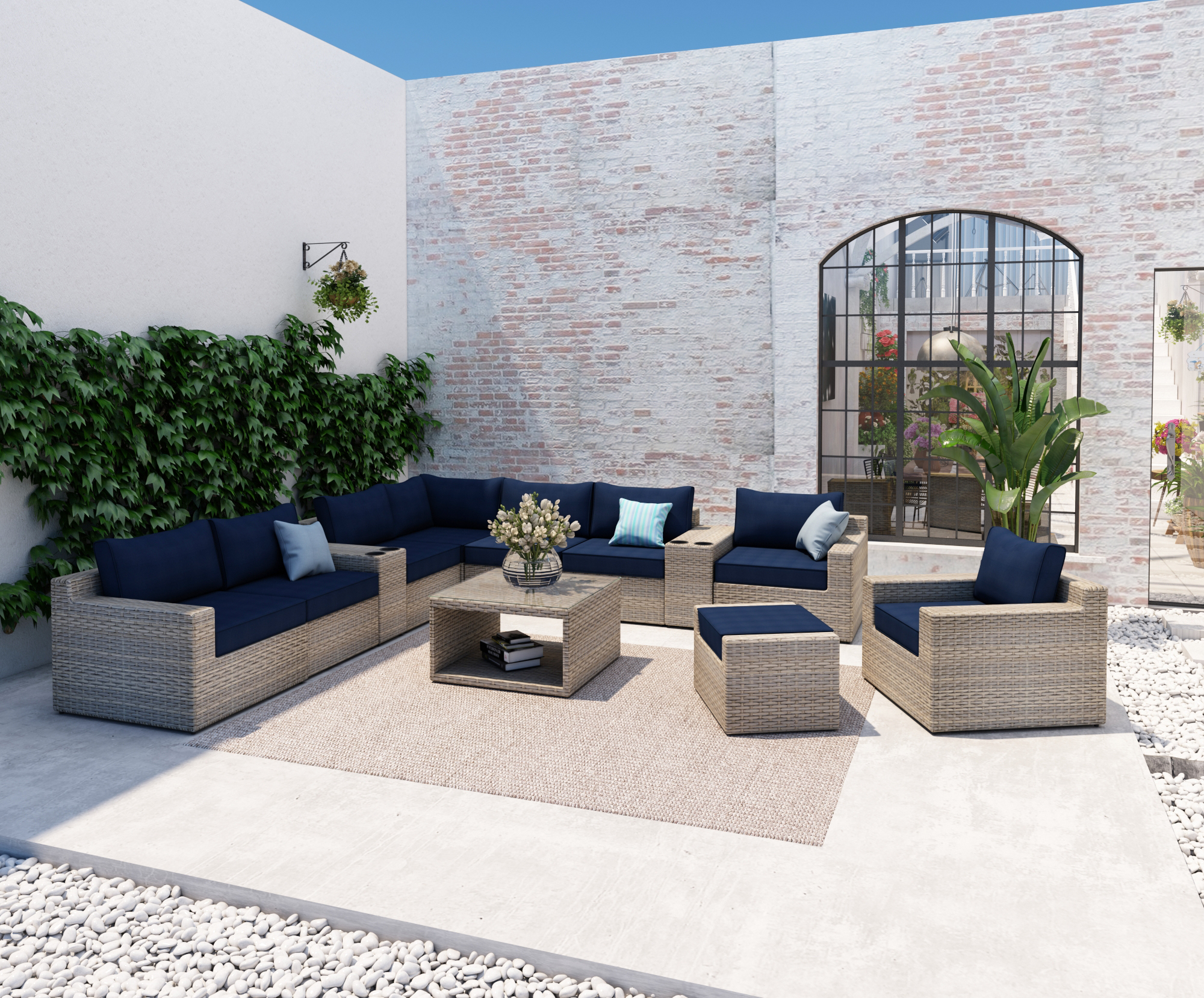 VENTURA 12 Piece Wicker Outdoor Sectional -Baeryon Furniture