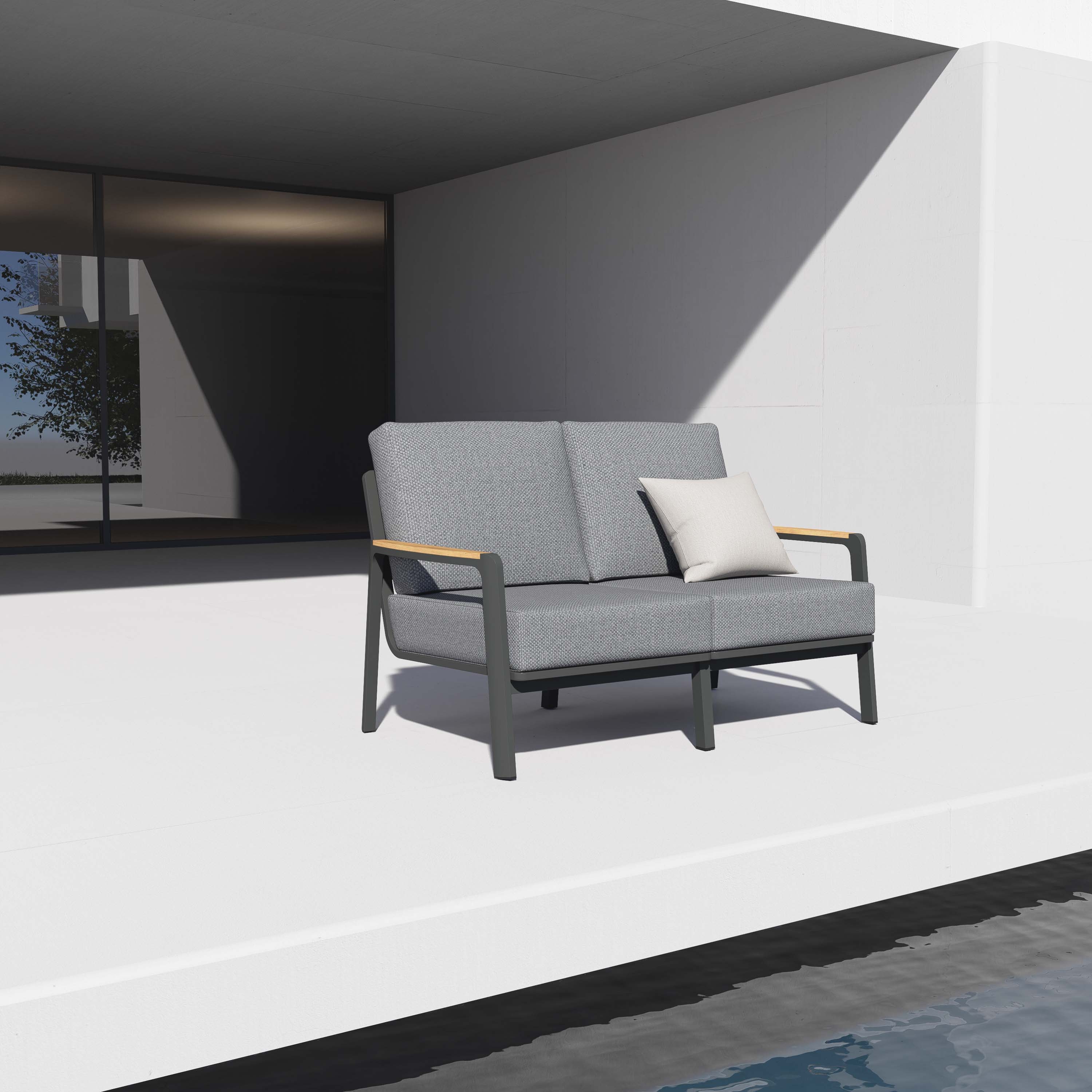 Orion Teak Outdoor Loveseat-Baeryon Furniture