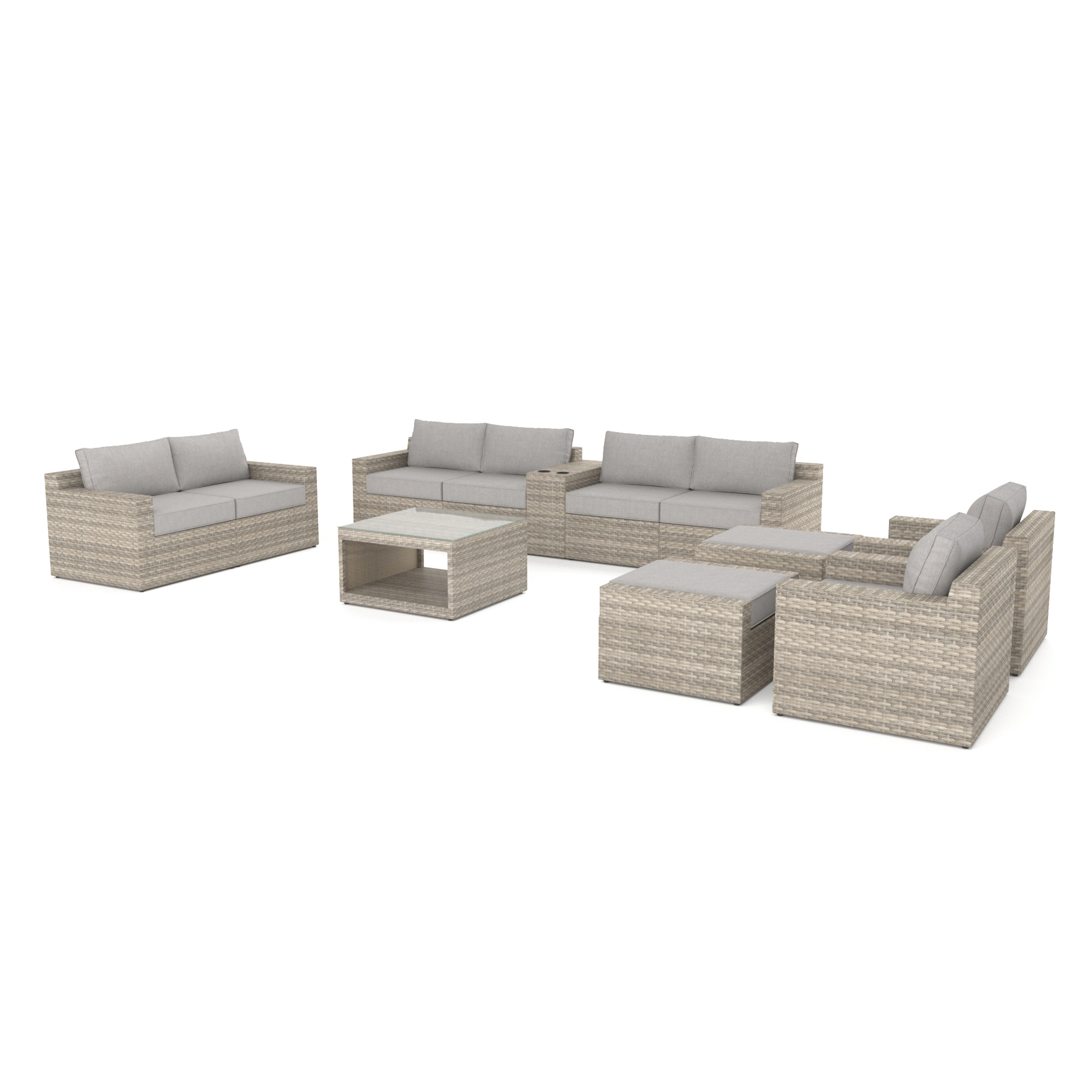 VENTURA 12 Piece Classic Wicker Seating Group-Baeryon Furniture