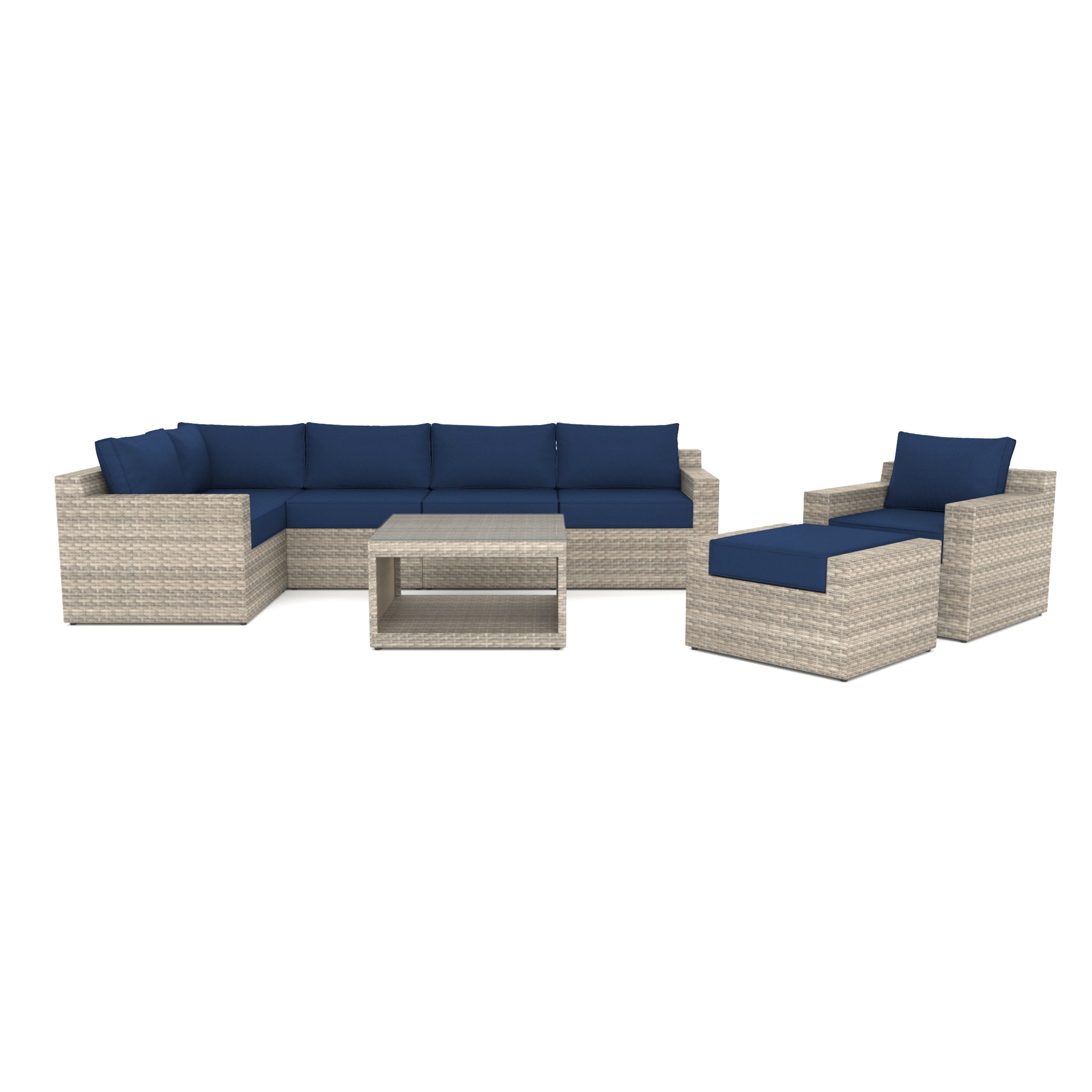 VENTURA 8 Piece Wicker Outdoor Sectional Couch-Baeryon Furniture