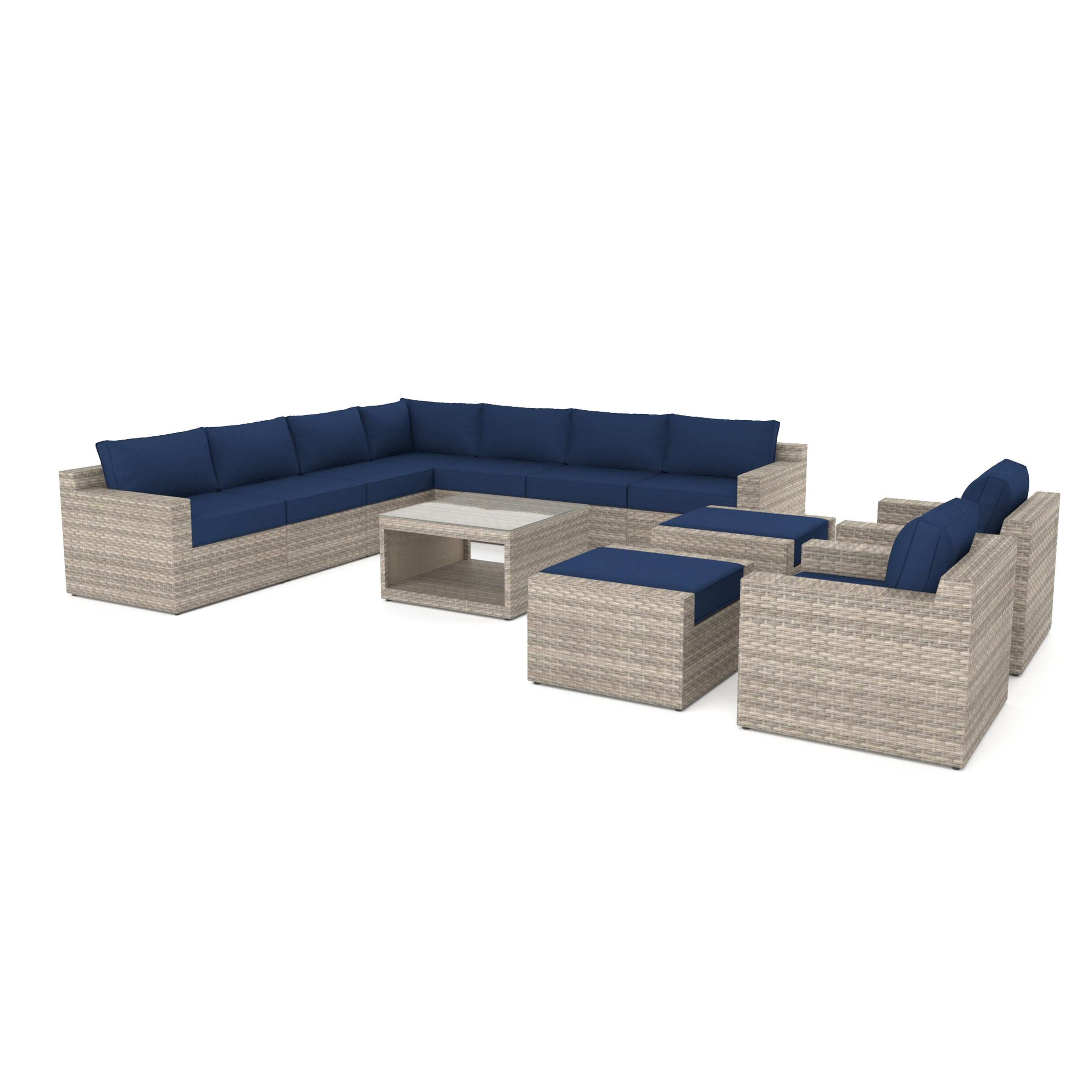 VENTURA 12 Piece Wicker Sectional-Baeryon Furniture