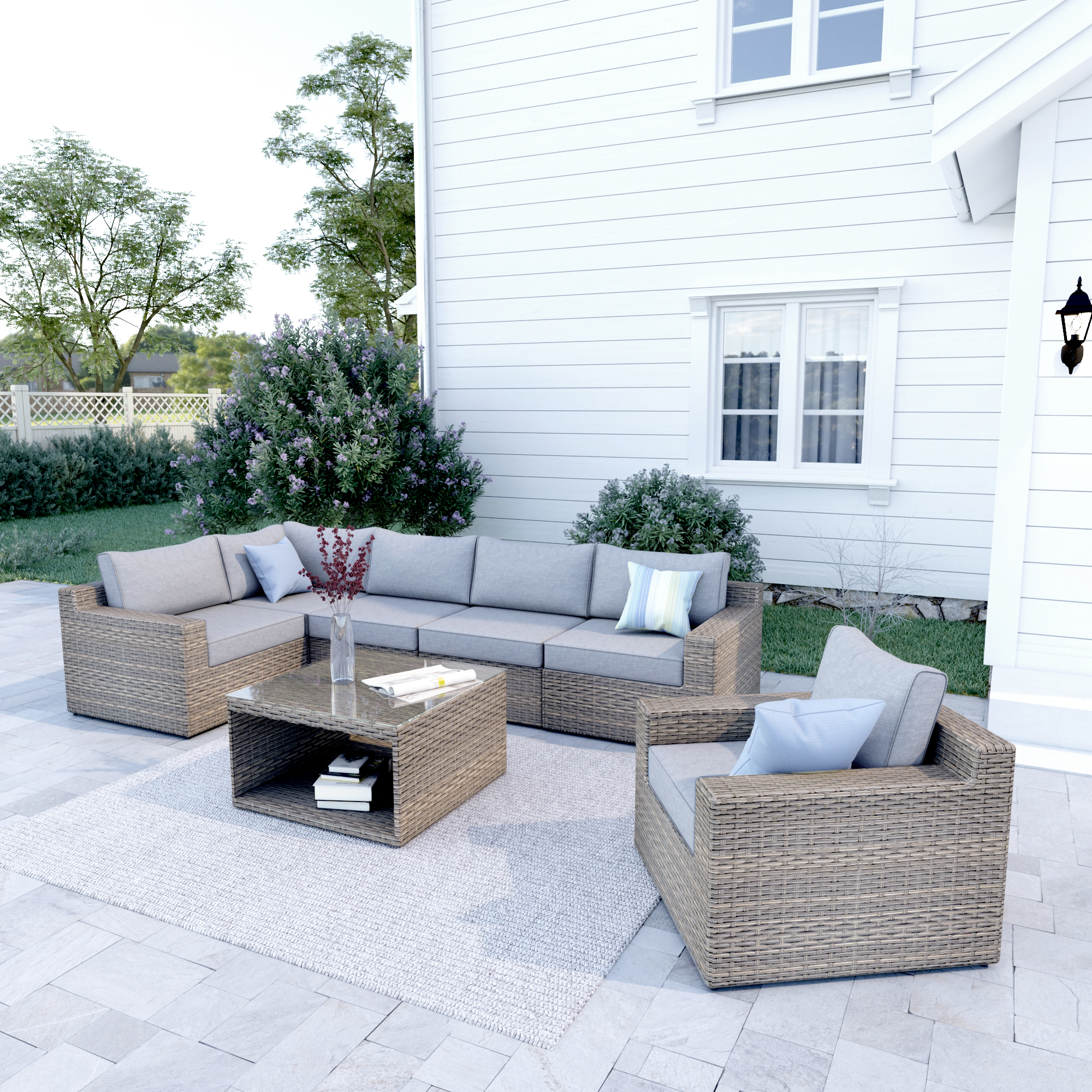 VENTURA 7 Piece Wicker Seating Group-Baeryon Furniture