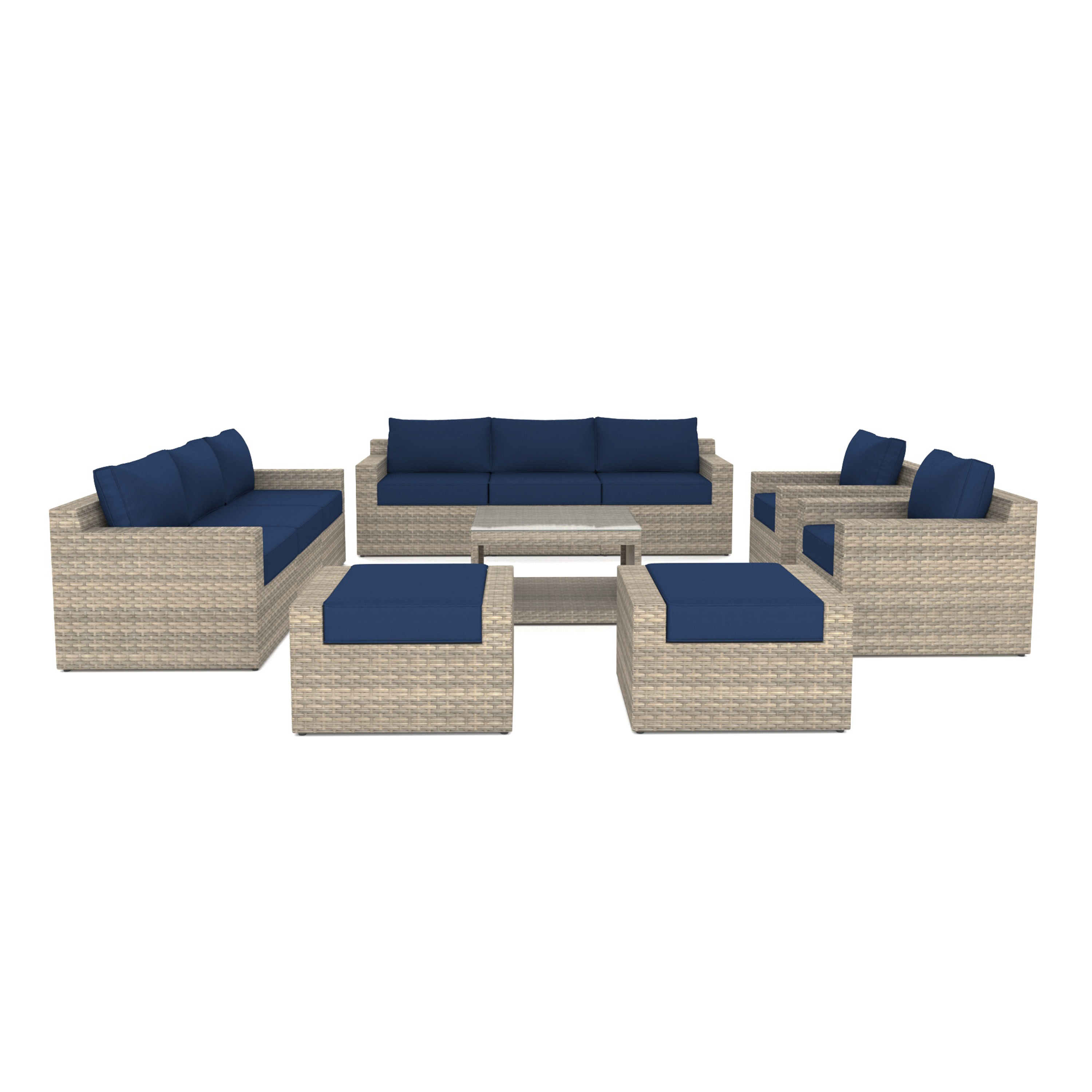 VENTURA 11 Piece Wicker Conversation Set-Baeryon Furniture