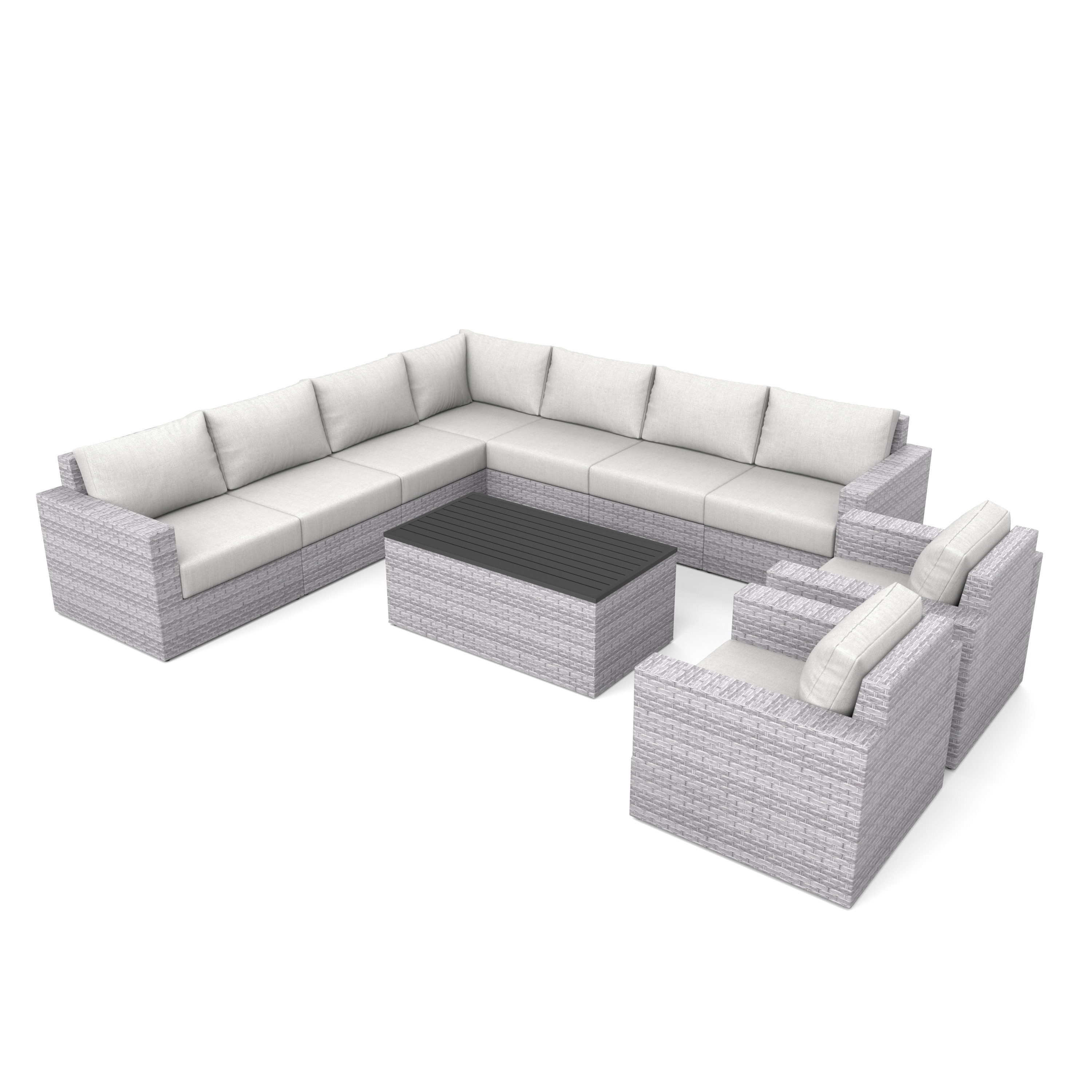 AVALON 10 Piece Deep Seating Outdoor Sectional-Baeryon Furniture