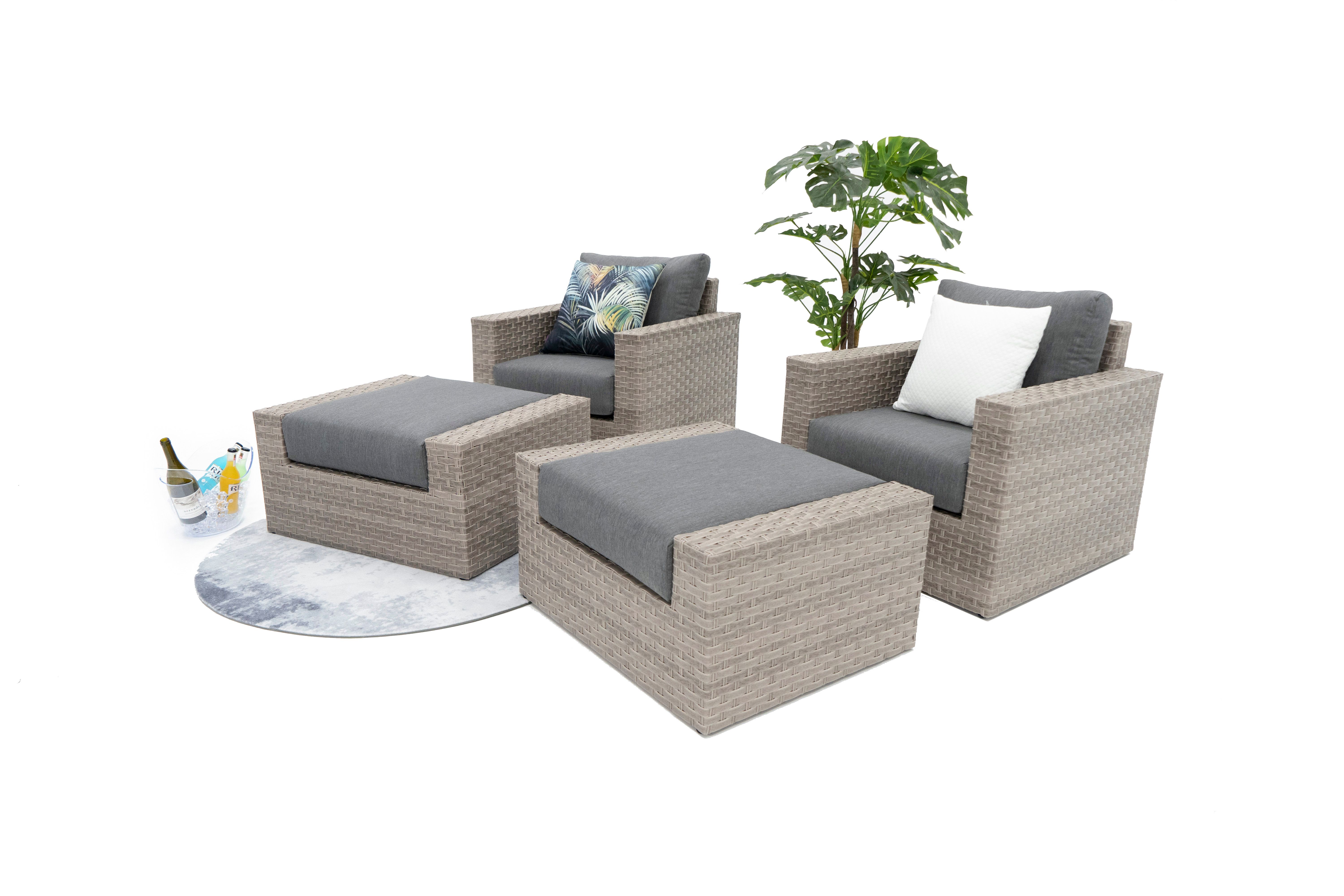 AVALON 4 Piece Rattan Balcony Set-Baeryon Furniture