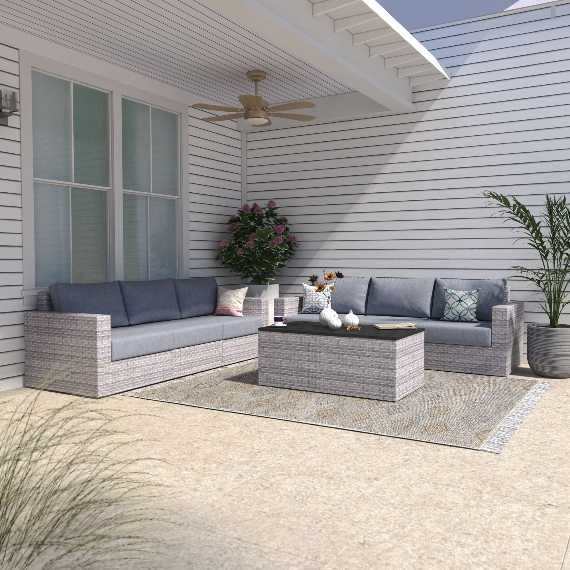 AVALON 7 Piece Wicker Seating Group